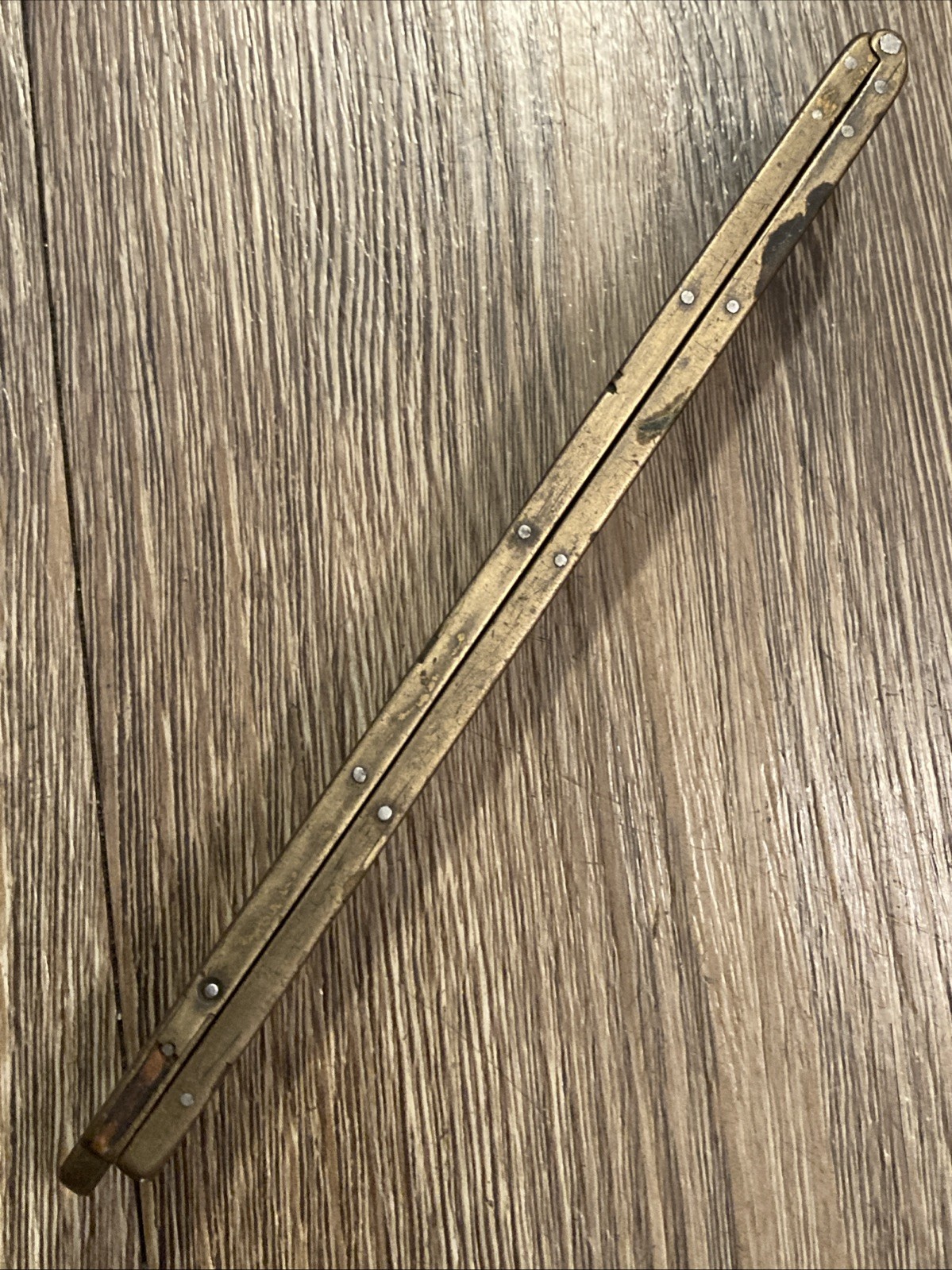 Vintage Antique Stanley Boxwood No. 84 Folding Wood Brass Ruler Carpenter USA!
