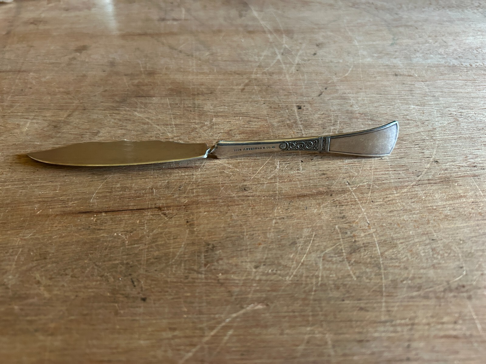 Master Butter Knife 1834 Russel Meriden + Rogers Stainless Bread Knife Lot Vtg