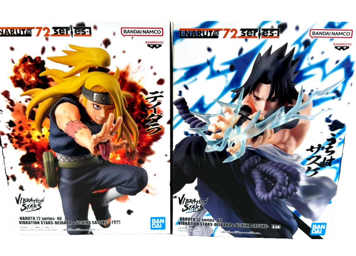 Naruto Shippuden Sasuke Uchiha & Deidara Figure Set Banpresto Japan NEW