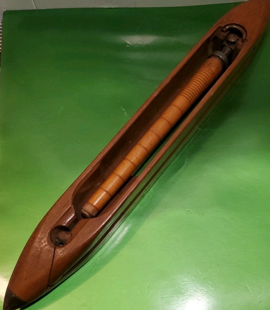 VTG Shambow 3874 Wooden Loom Boat Shuttle with Bobbin Textile Weaving Tool
