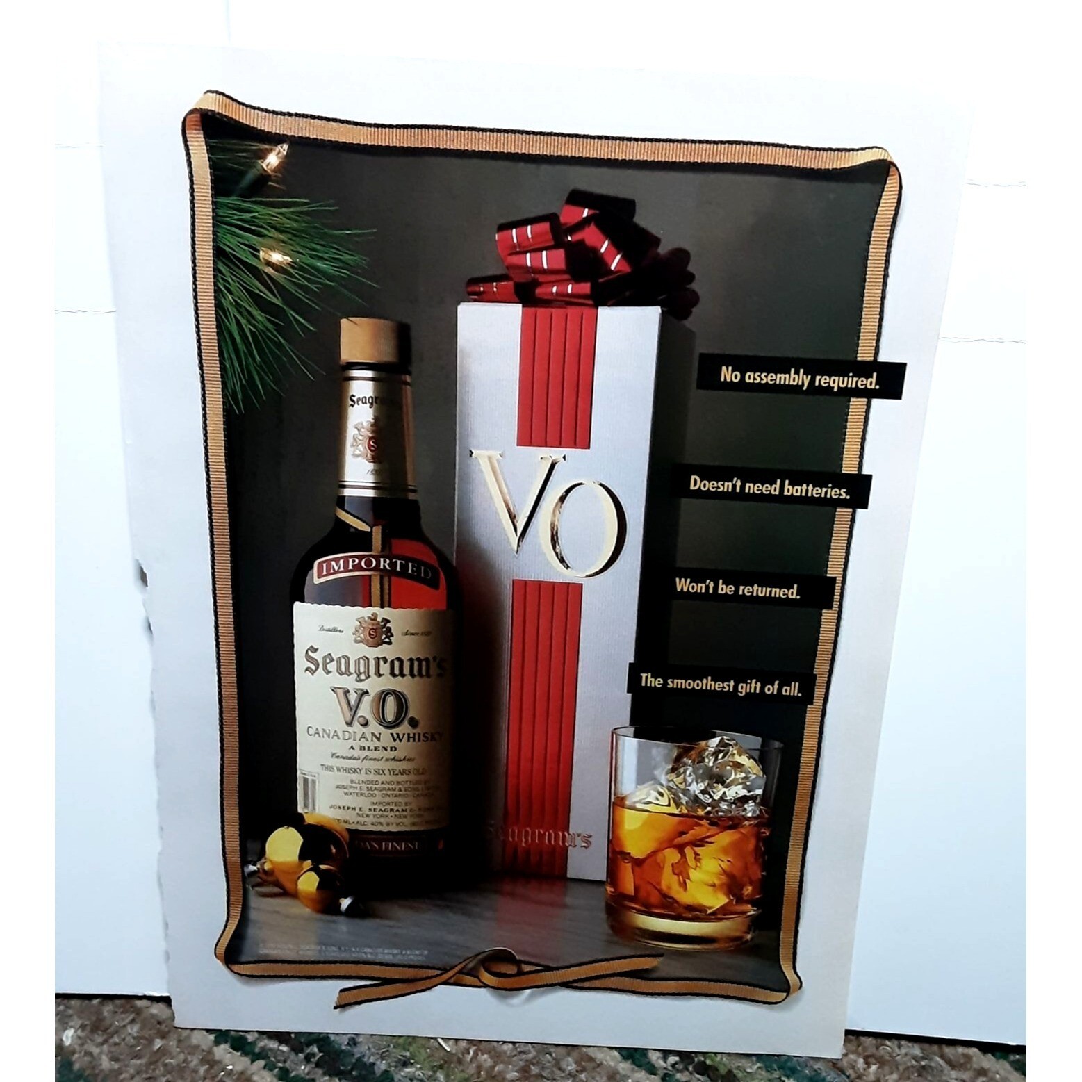 1990 Seagrams VO Whisky No Assembly Required Original Print Ad vintage 90s