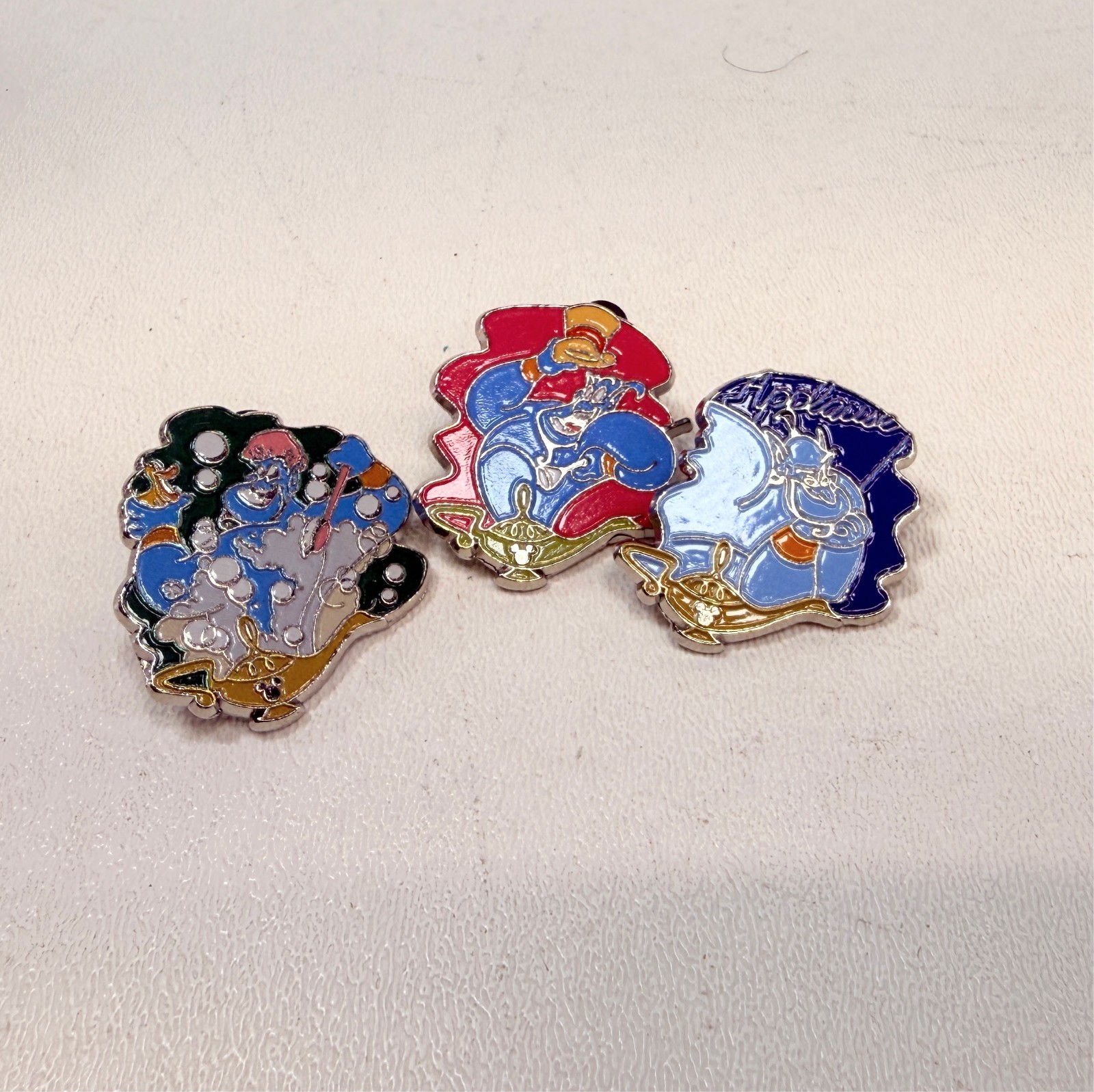 Disney Parks Aladdin Genie Pin Lot of 3 Trading Pins Magic Lamp Enamel