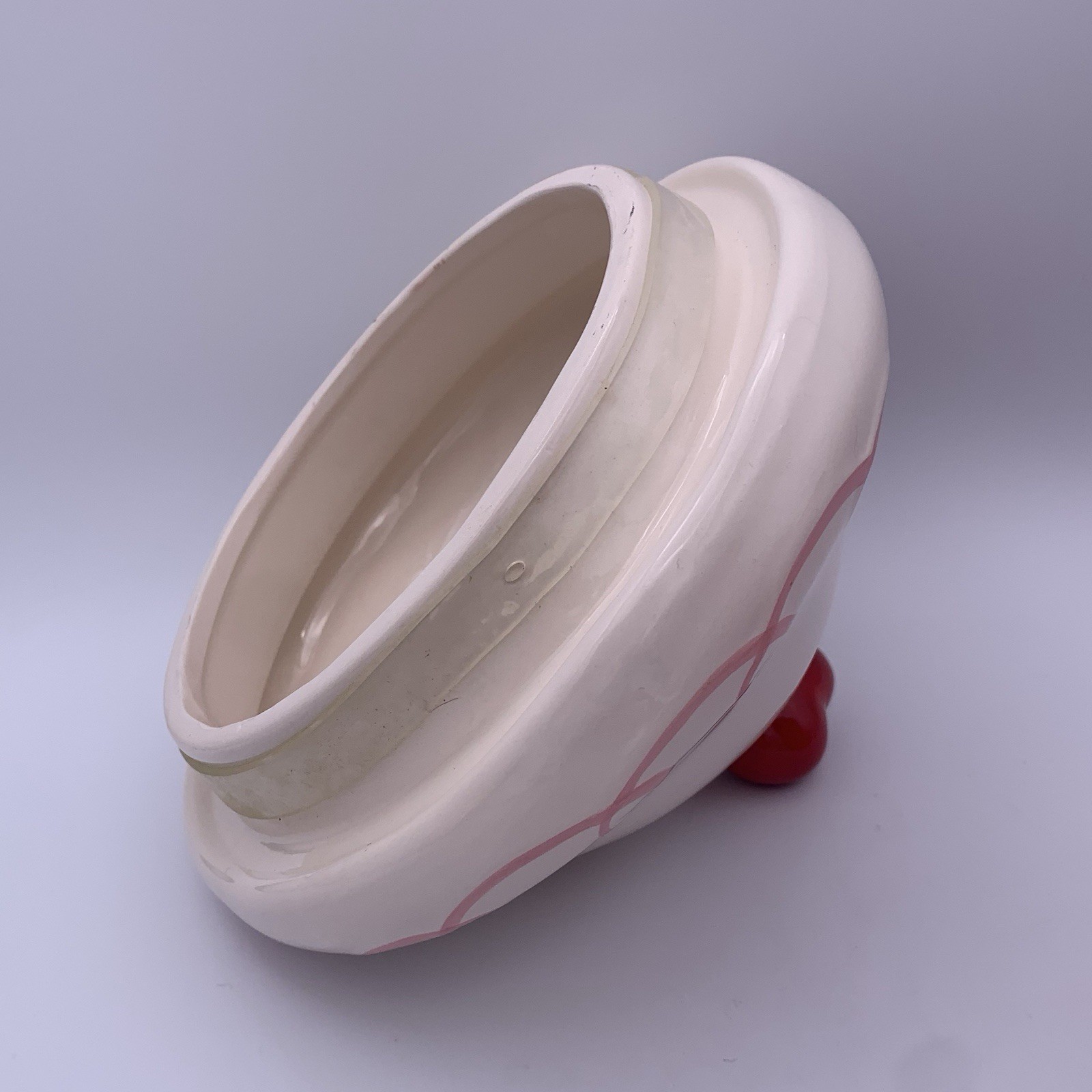 New TAG Cupcake Cookie Jar Ceramic Red Treat Container Cherry Sweets Bakery