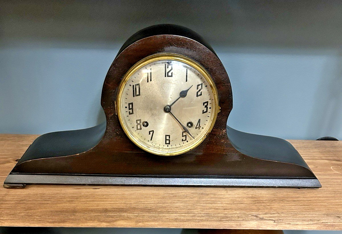 Antique New Haven Clock Tambour Mantle Hump Clock Tested W/ Key – Bim Bam Chime