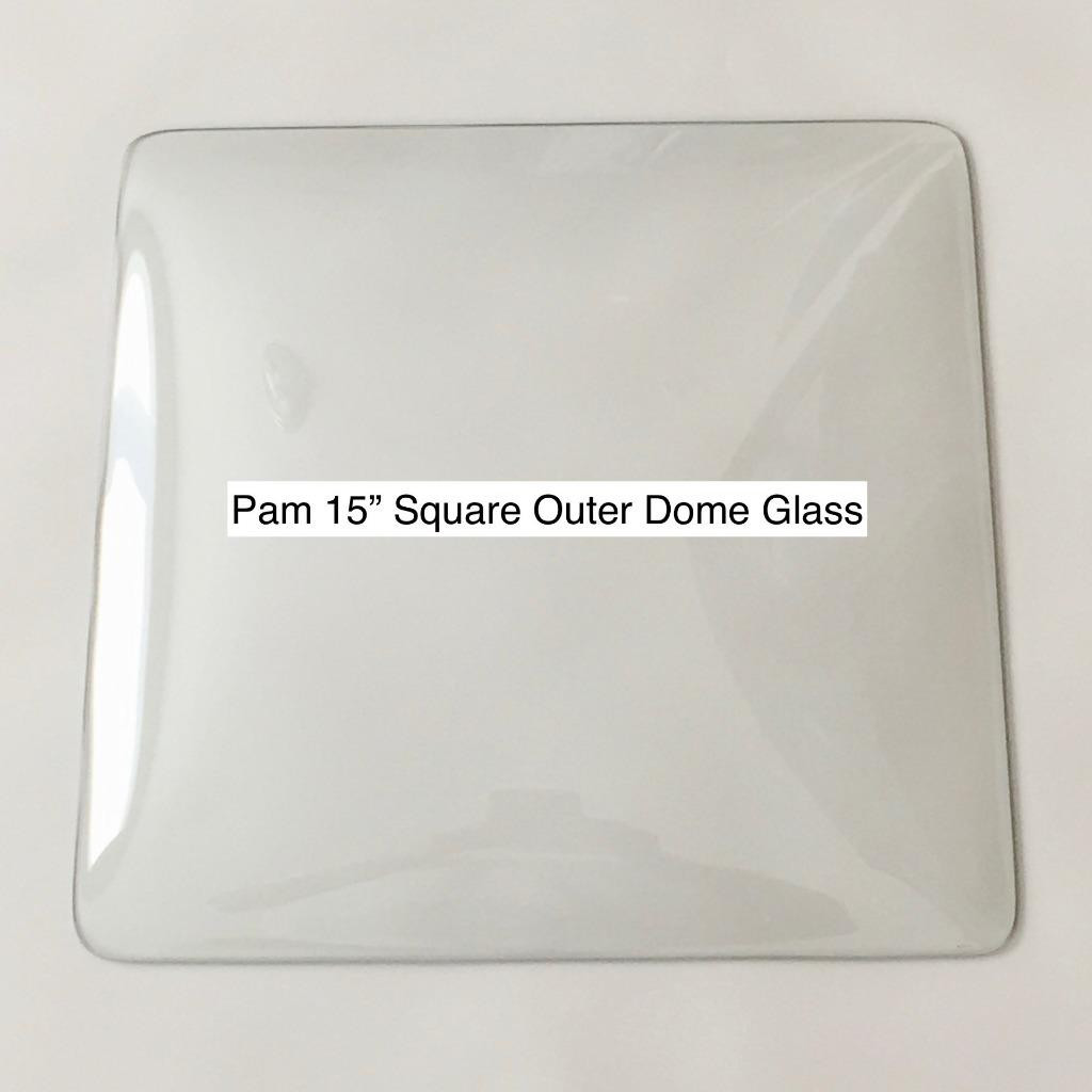 Pam Clock 15″ Square Replacement Clear Glass Lens Dome