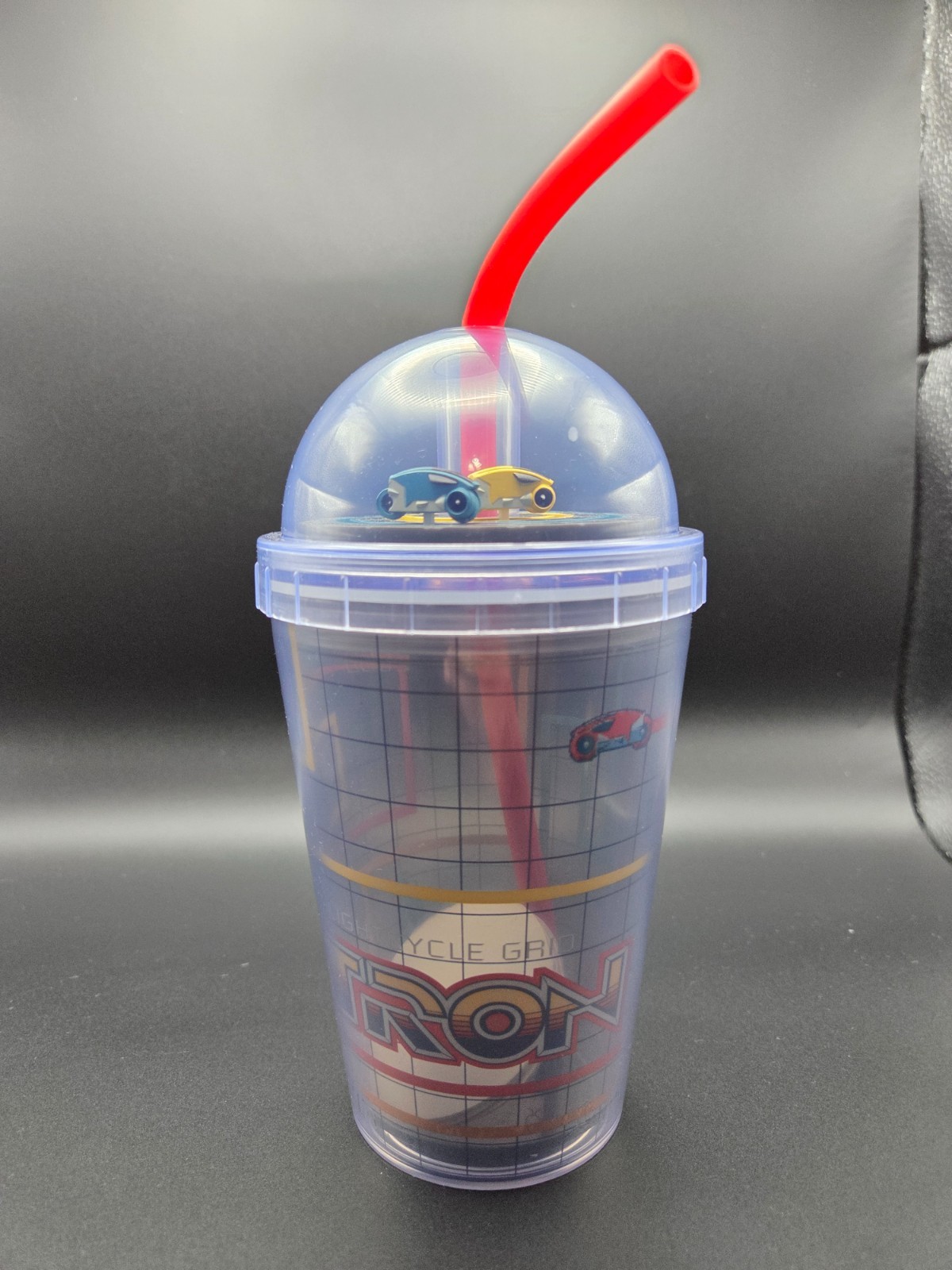 Disney Parks WDW TRON Lightcycle Grid Clear Tumbler w/ Straw Cup 14OZ – NEW