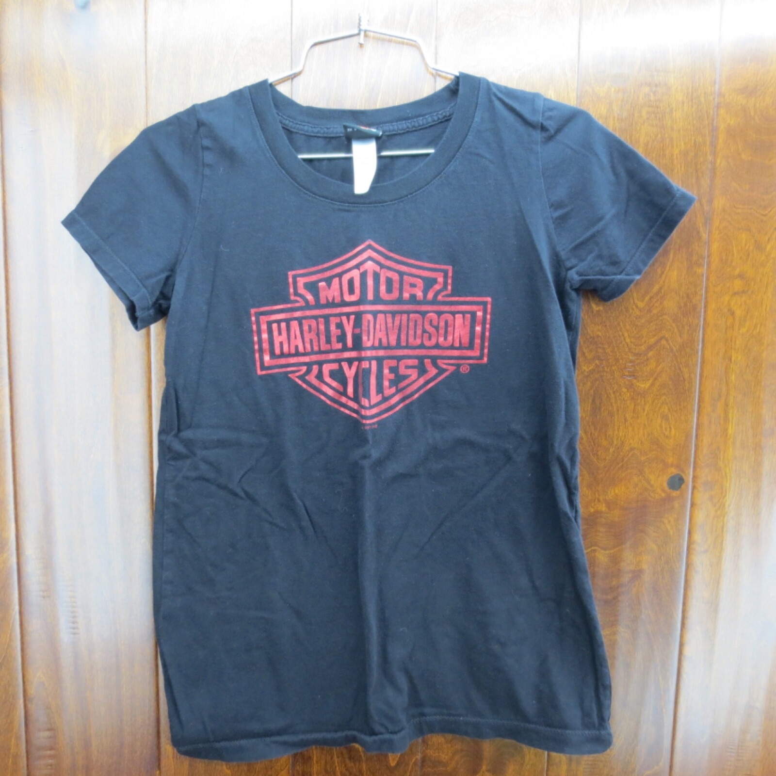 Harley Davidson Womens Small Black Red T Shirt Laidlaw’s Baldwim Park California