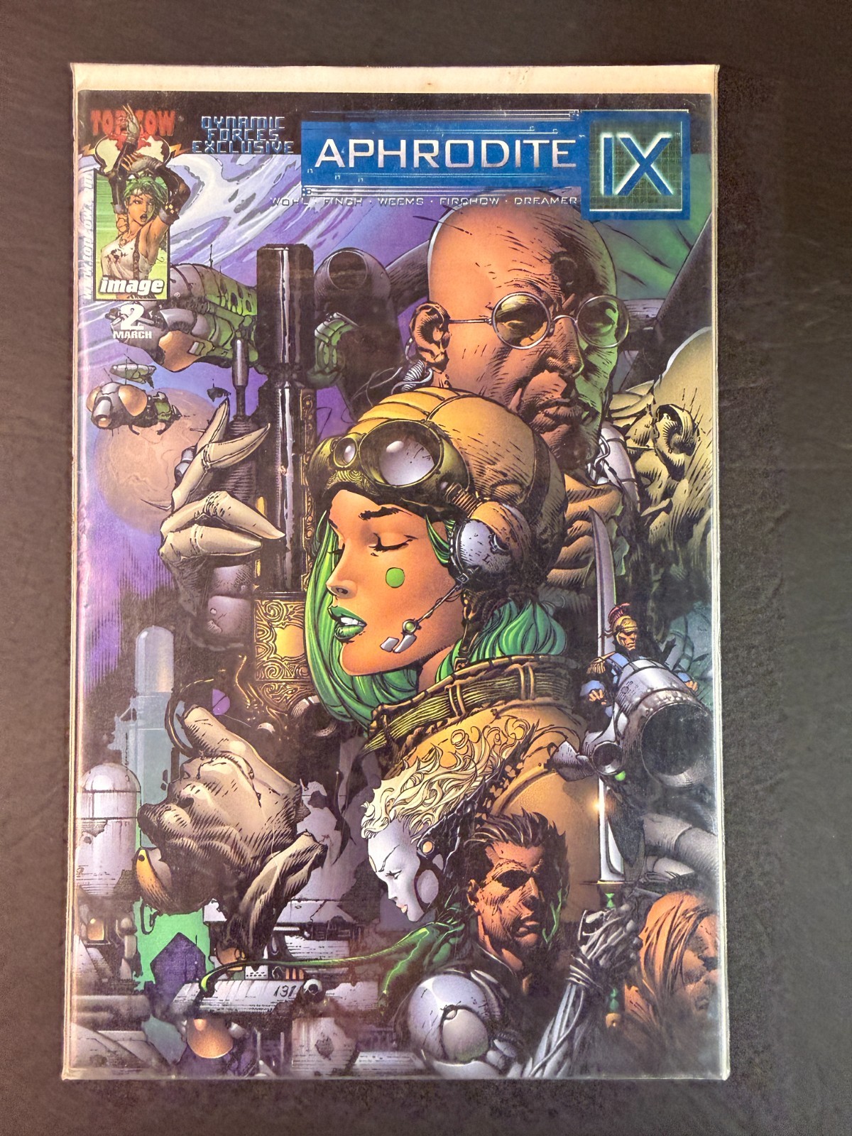 Aphrodite IX #2 Dynamic Forces Blue Foil Variant w/COA Image Comics 2001 Sealed