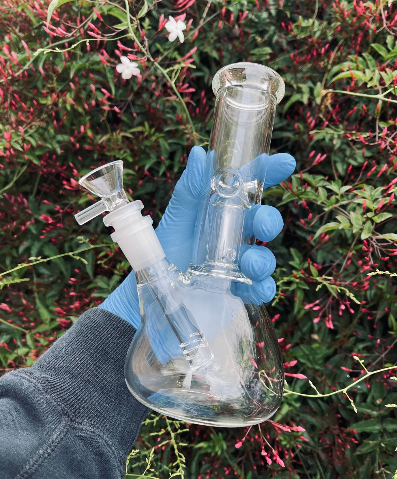 Premium Thick Glass 9″ Inch Clear Glass Hookah Water Pipe Bong with 14mm Bowl