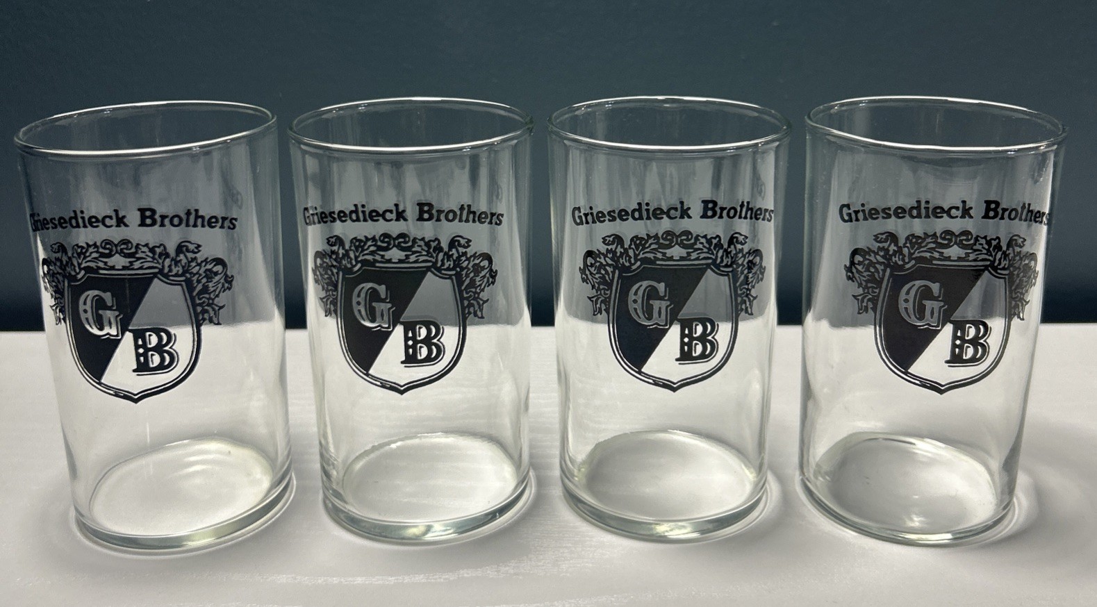 Griesedieck Brothers Set Of 4 Tasting Beer Glasses 4” Vintage EUC