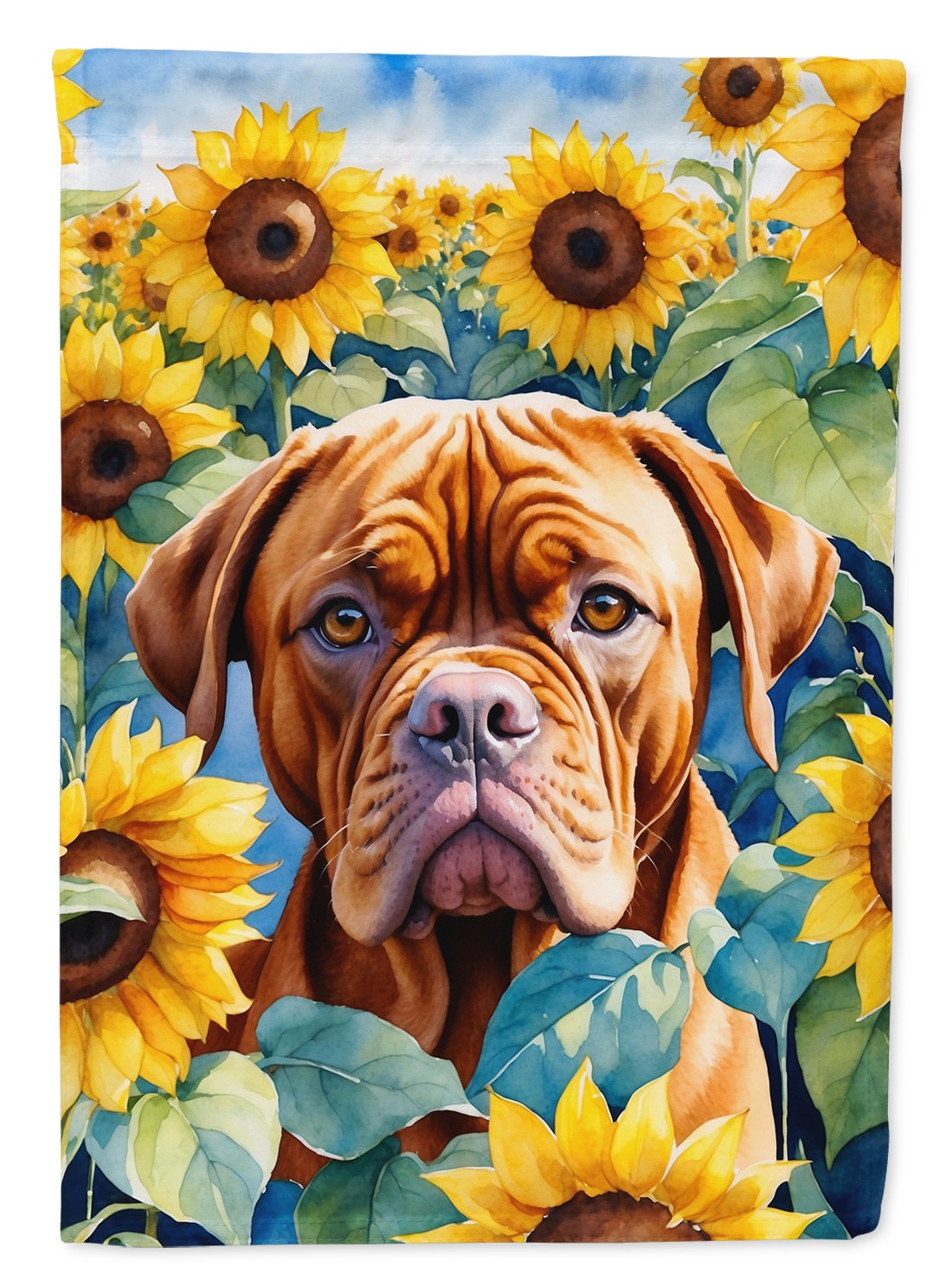 Caroline’s Treasures Dogue de Bordeaux in Sunflowers Garden Flag DAC6069GF