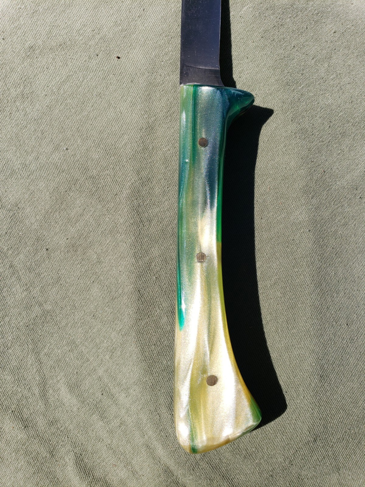 Hand Crafted Filet Knife Custom Colored Resin Handle Includes Sheath