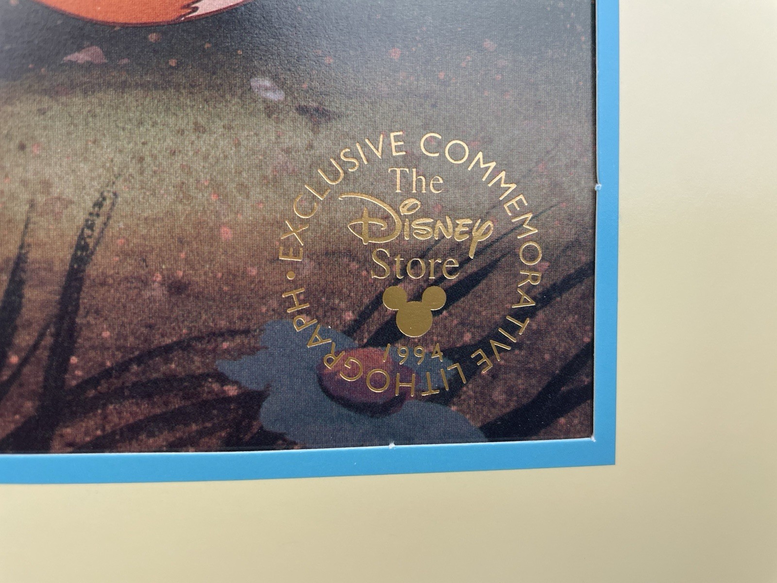Disney Store 1994 Exclusive The Fox and the Hound Commemorative Lithograph Print