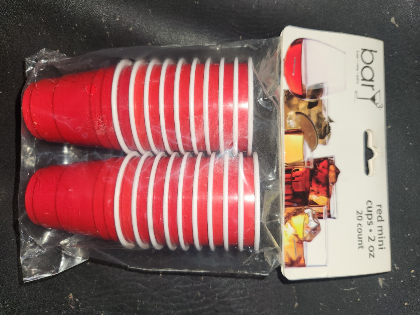 2 oz Red beer pong Mini Cups Plastic Shot Glasses 20 Count New Bar Party Supply