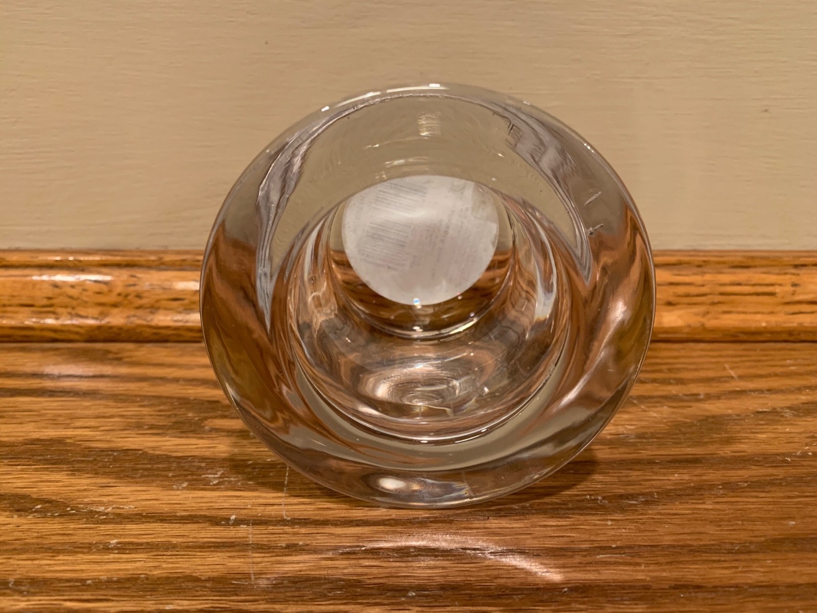 NEW Thick Clear Glass T-Lite or Votive Candle Holder 3.35 In Diameter