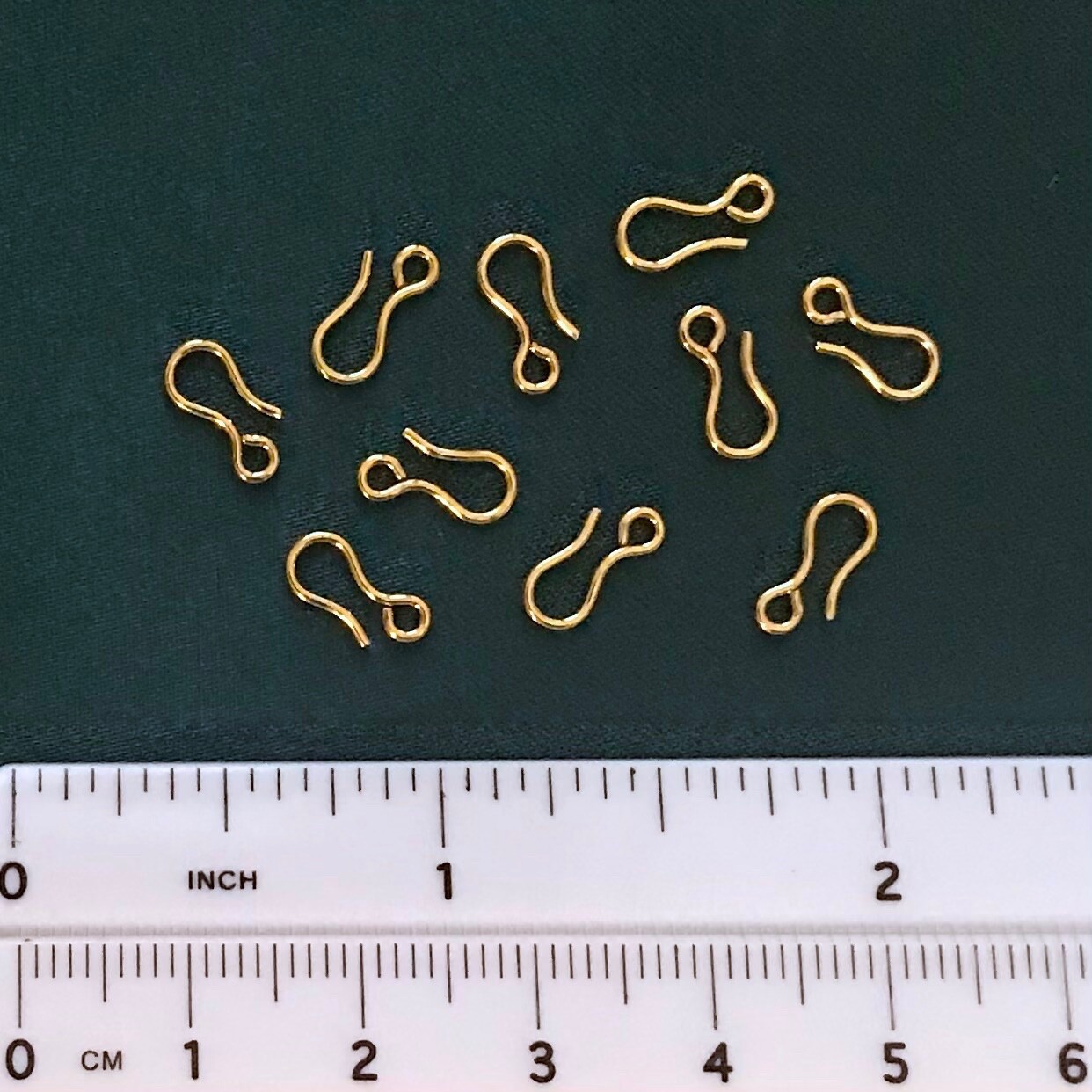 Traditional 1:9 Scale LONG HOOKS for Model Horse Tack – GOLD PLATED Set-of-10