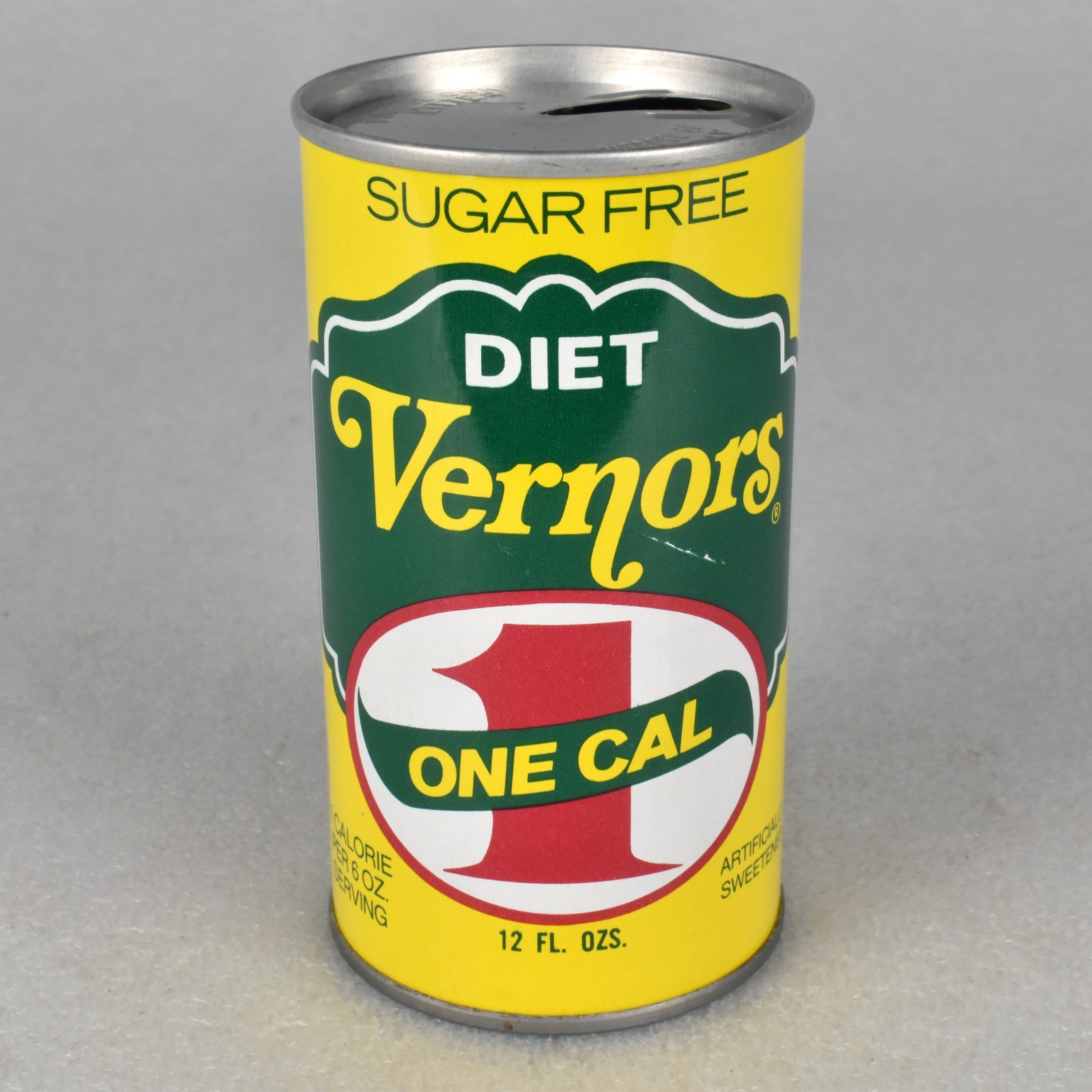VTG 1970s Diet Vernors Ginger Ale Soda Pop Can 12oz Steel Detroit Michigan