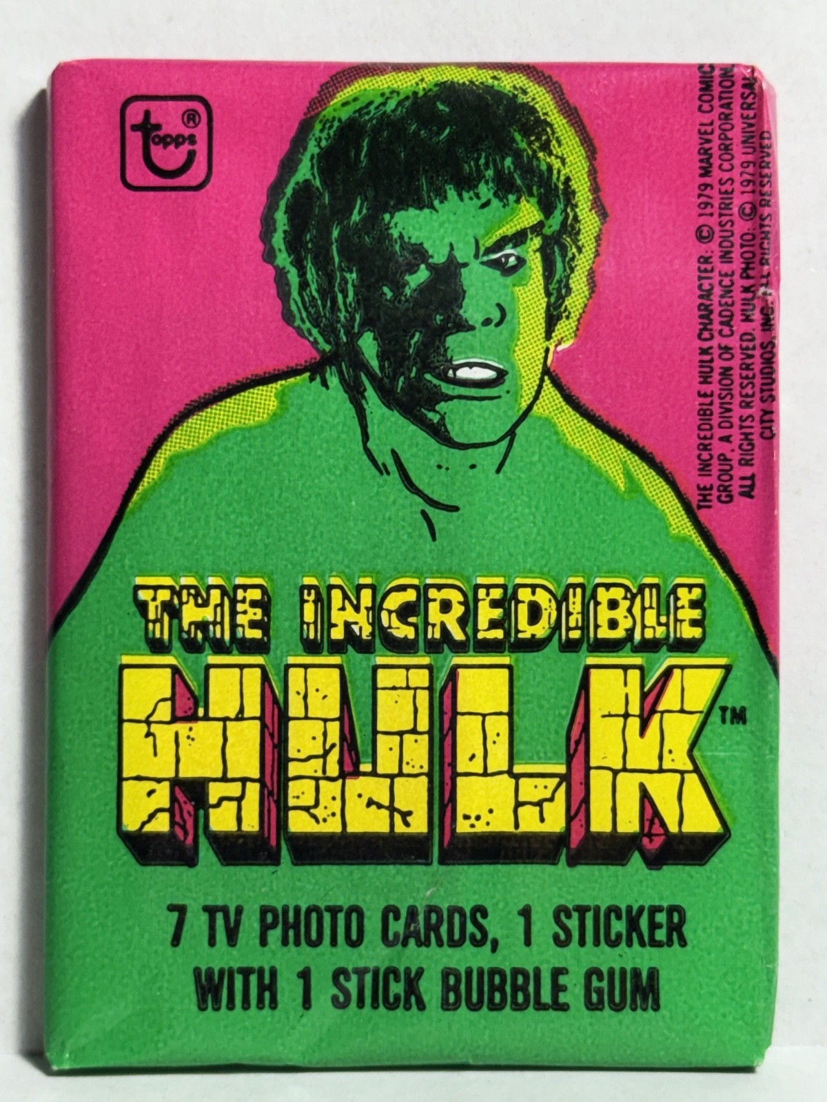 INCREDIBLE HULK 1979 Topps Unopened Wax Pack 1 pack from Box TV Ring Pop Var.