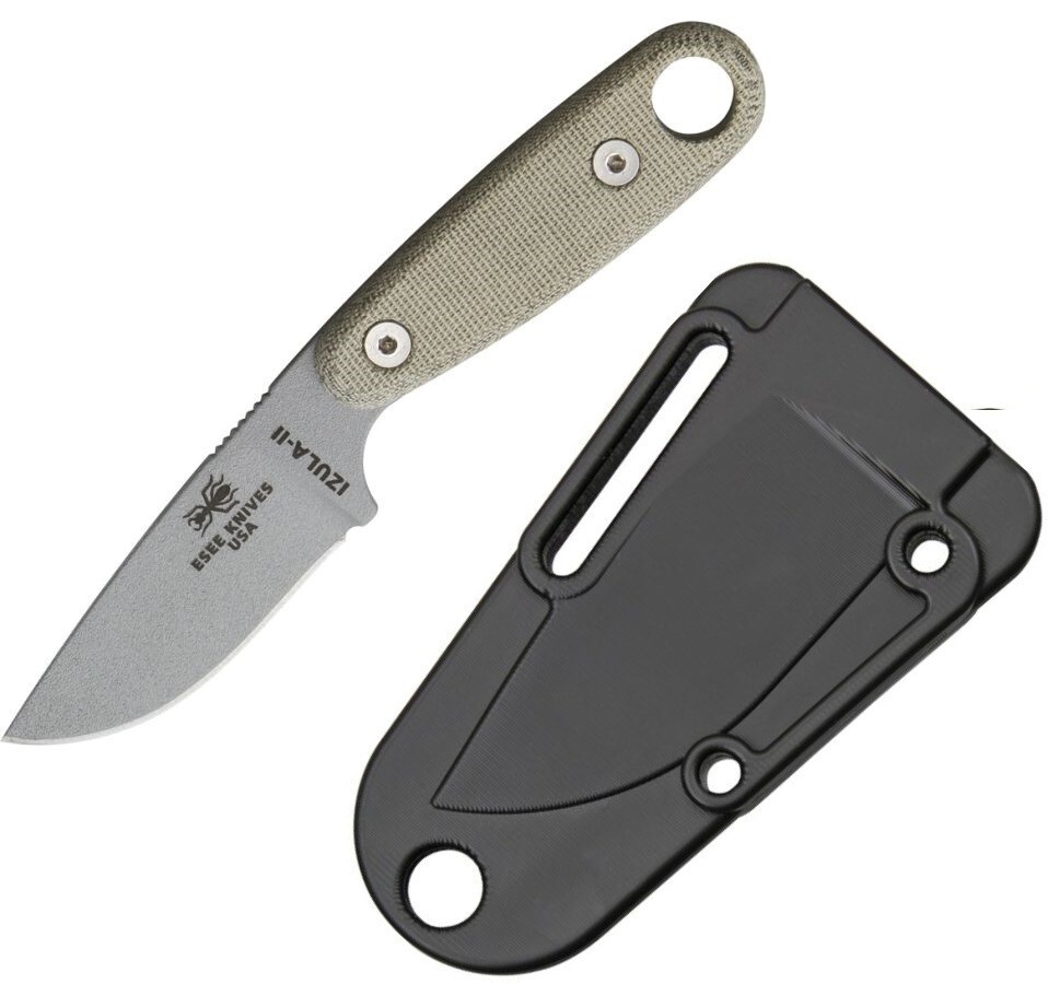 ESEE Izula II Fixed Knife 2.63″ 1095HC Steel Full Tang Blade Micarta Handle