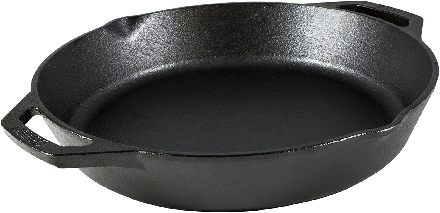 Lodge 17 Inch Pre-Seasoned Cast Iron Skillet – Dual Assist Handles – Use in the