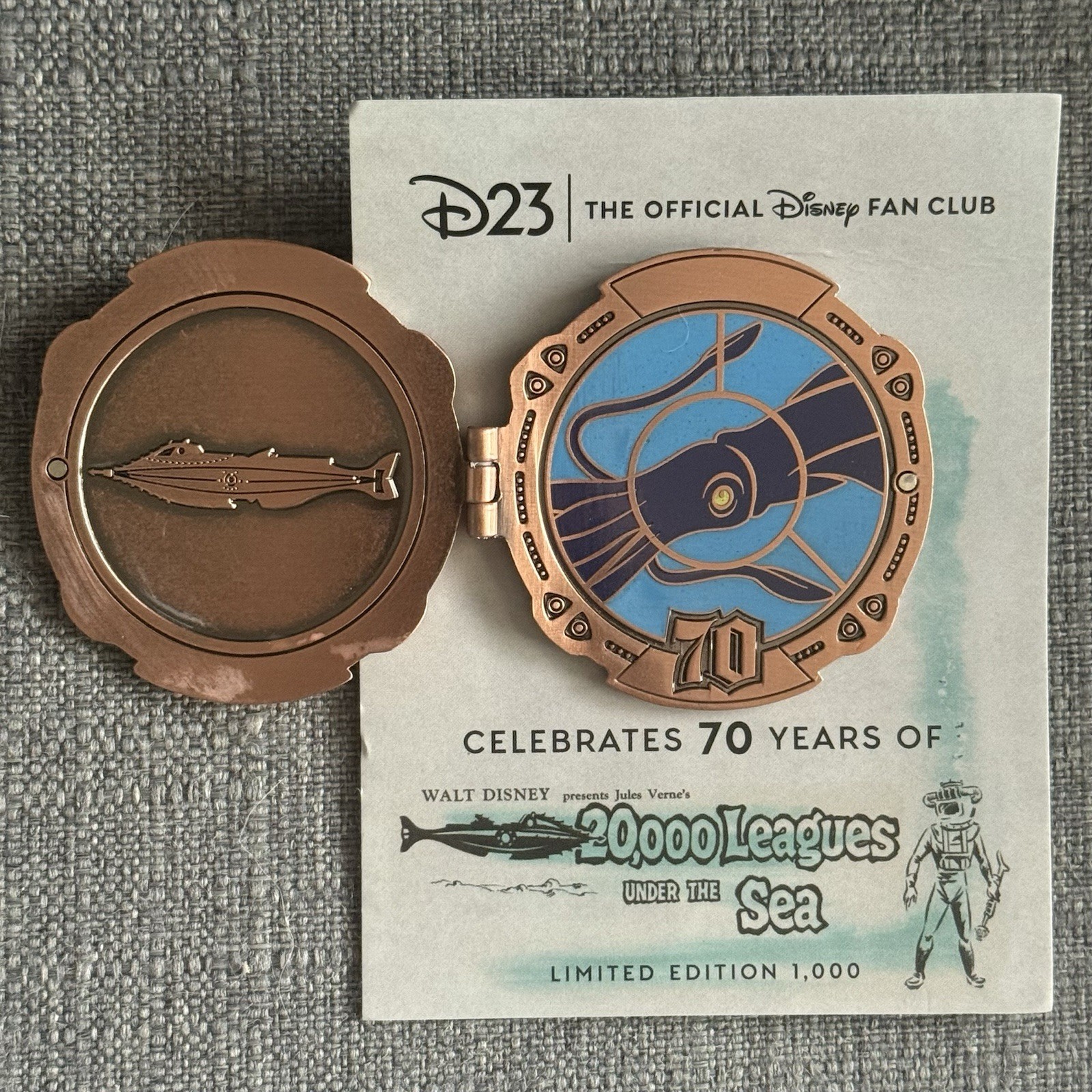Disney D23 20,000 Leagues Under the Sea 70th Anniversary LE 1000 Pin