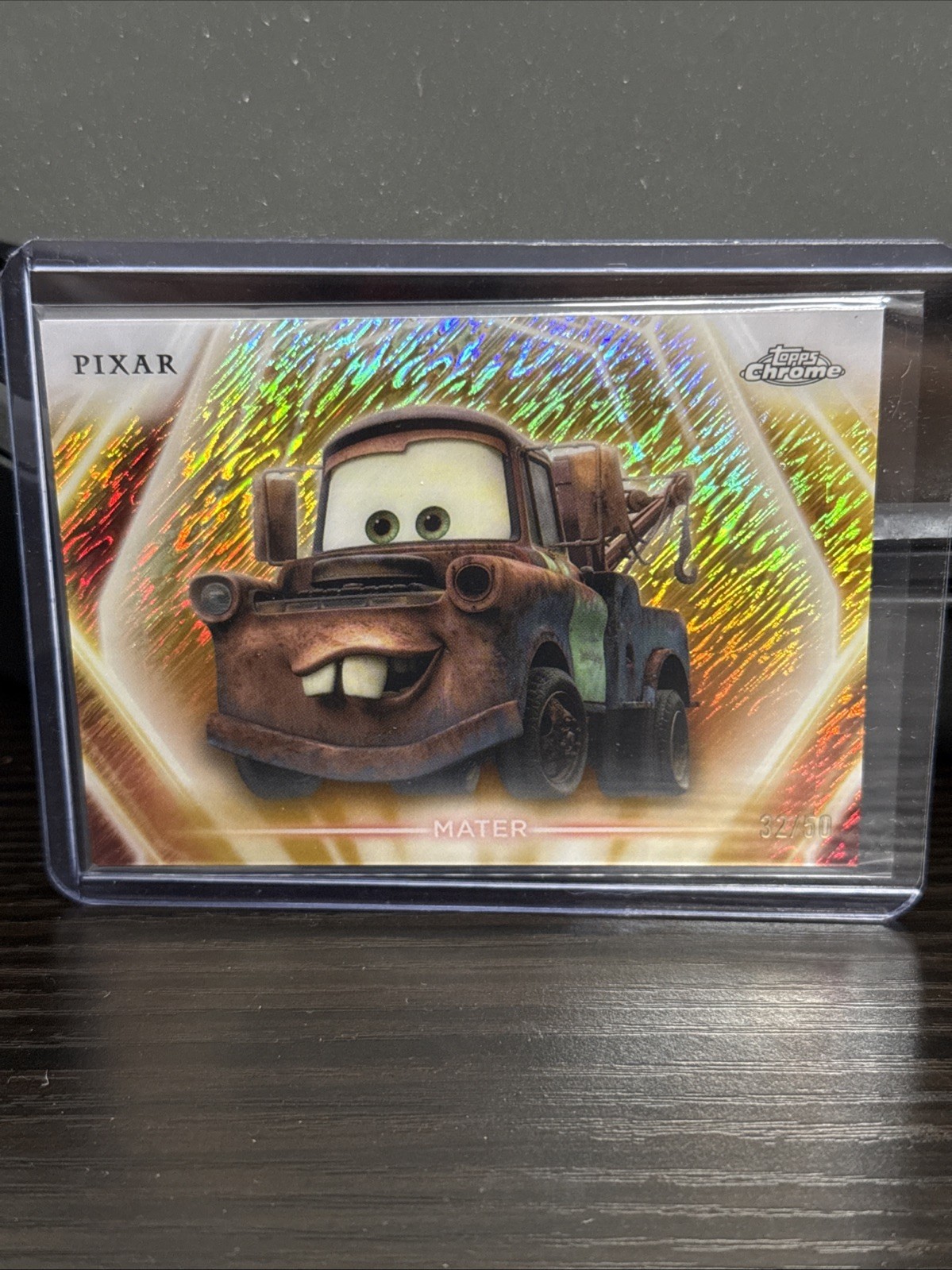 2026 Topps Disney Neon Tow Mater Gold Shimmer Chrome Etch/50 #CNE-89 SSP