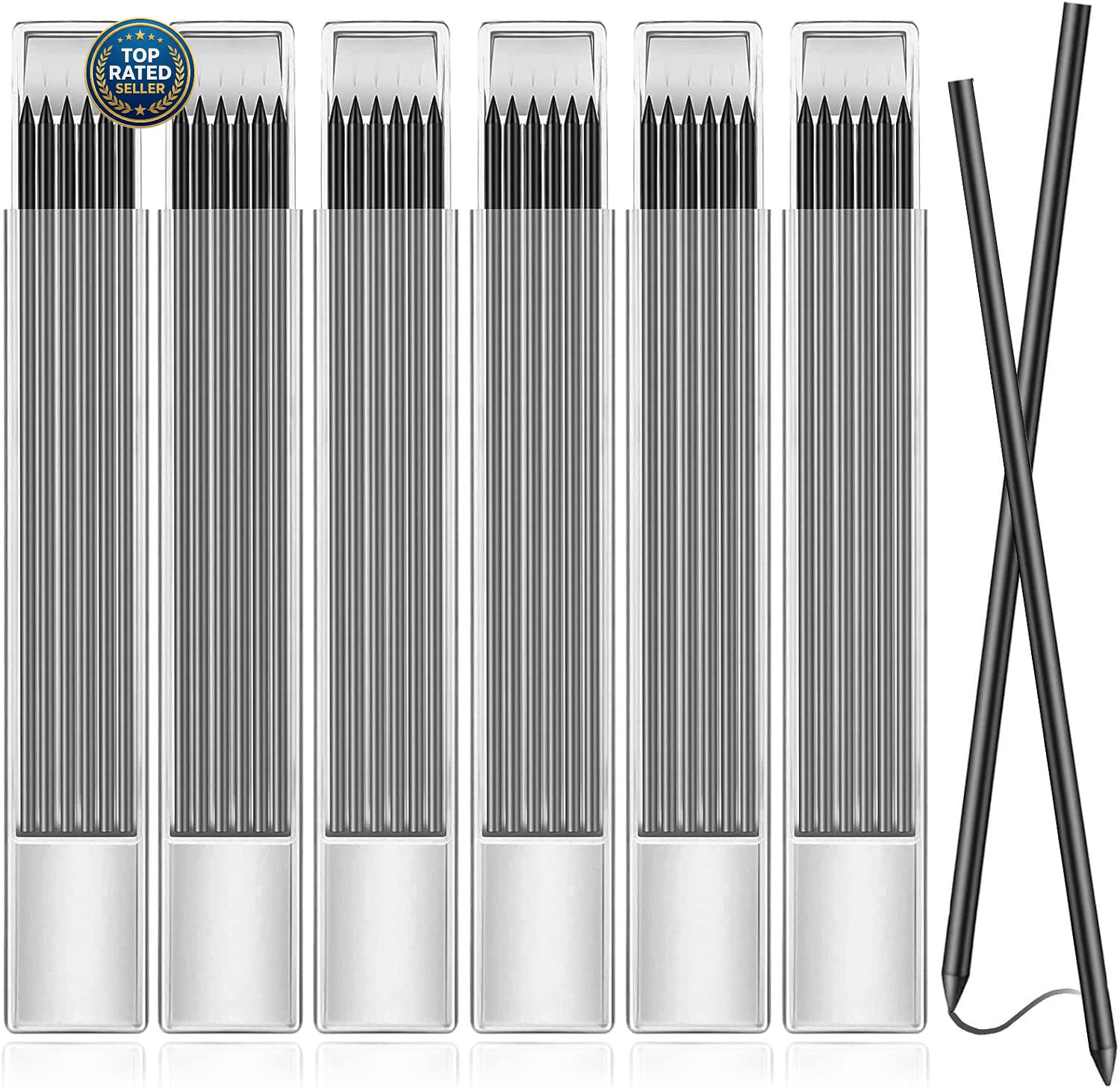 36 Pcs 2.8mm Pencil Lead Refills for Carpenter 1 Count (Pack of 36), Black