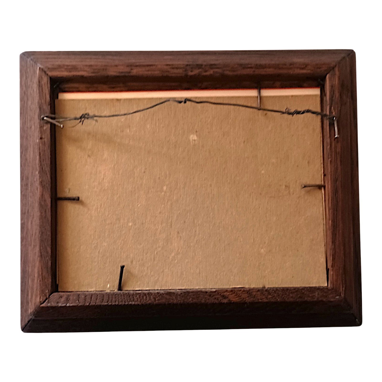Vtg Mini Framed Chickadee Bird Print Rustic Wood Frame Cottagecore Cabin Decor