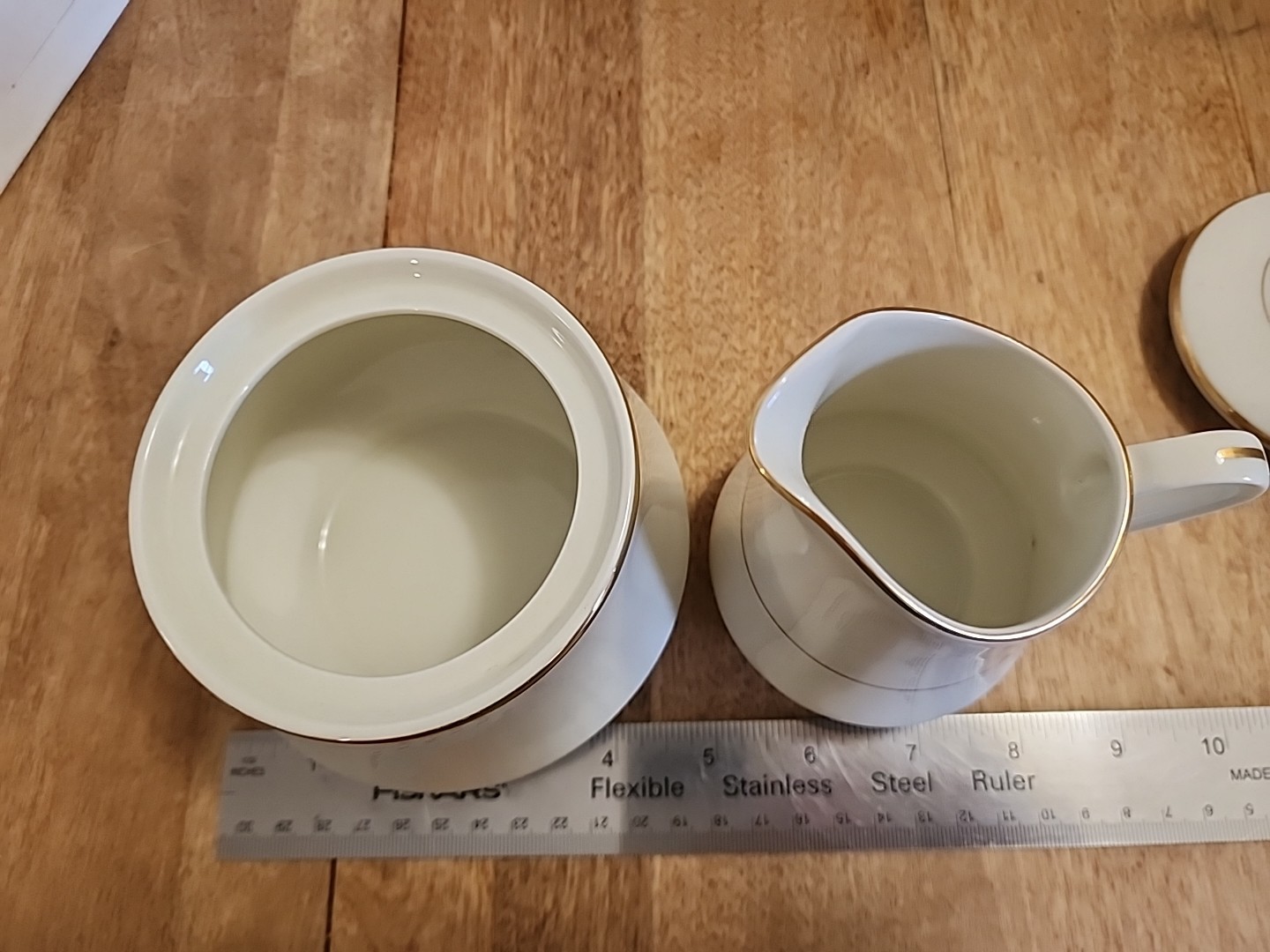 Royal Limited Golden Ivory Sugar Bowl & Creamer W/Gold Trim Fine China of Japan