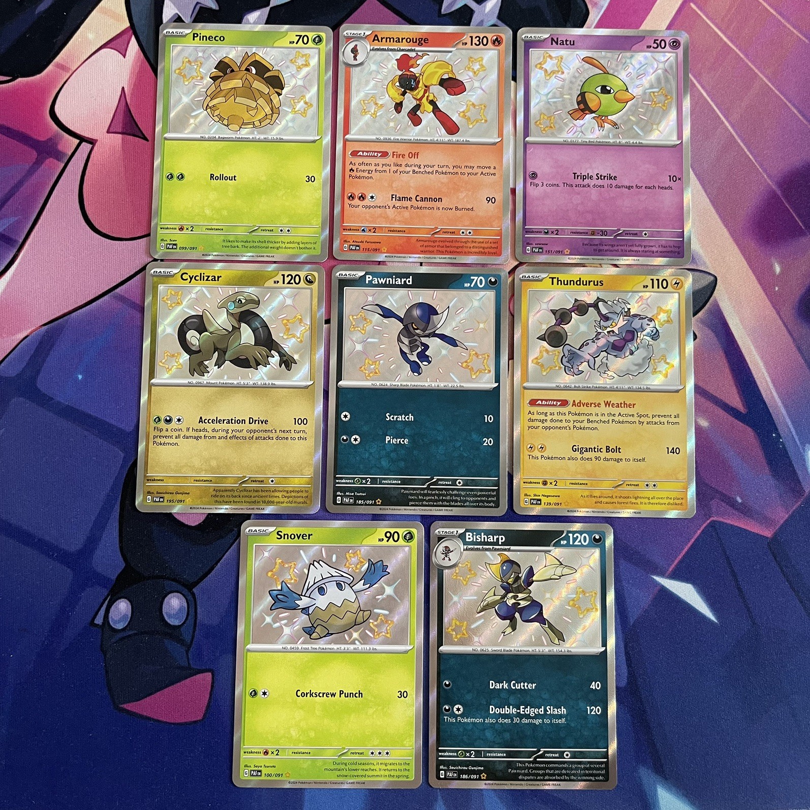 Pokemon TCG | Scarlet & Violet Paldean Fates Baby Shiny Holo X8 Card Bundle