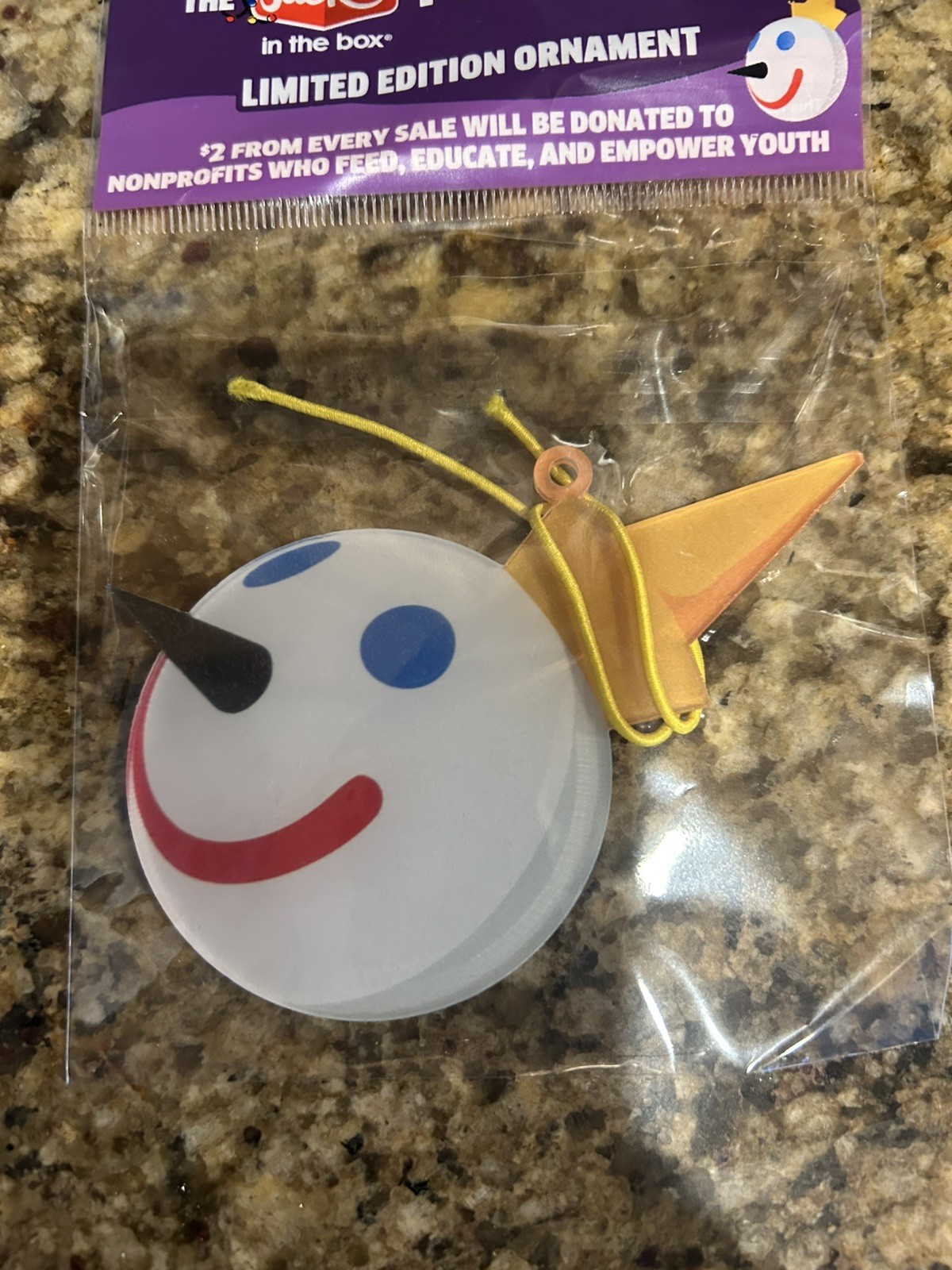 Jack in the Box 2024 Limited Edition Christmas Ornament Thin Acrylic Jack Head