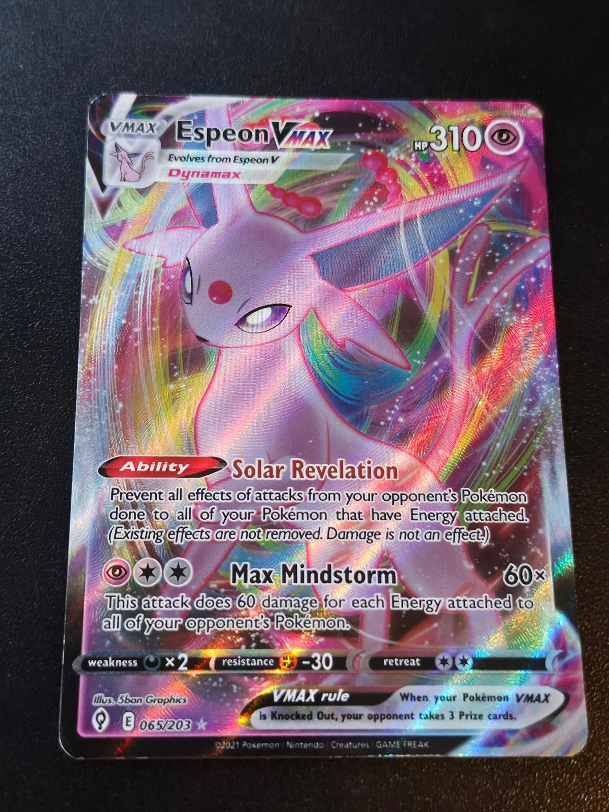 Espeon VMAX 065/203 Holo VMAX Rare Evolving Skies Pokemon NM