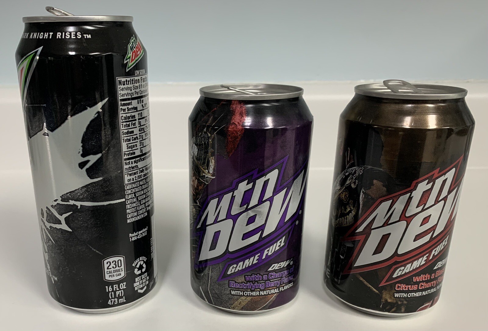 3 Mountain Dew Cans- Batman: The Dark Knight Rises, Dead Rising 3, RYSE- XBOX