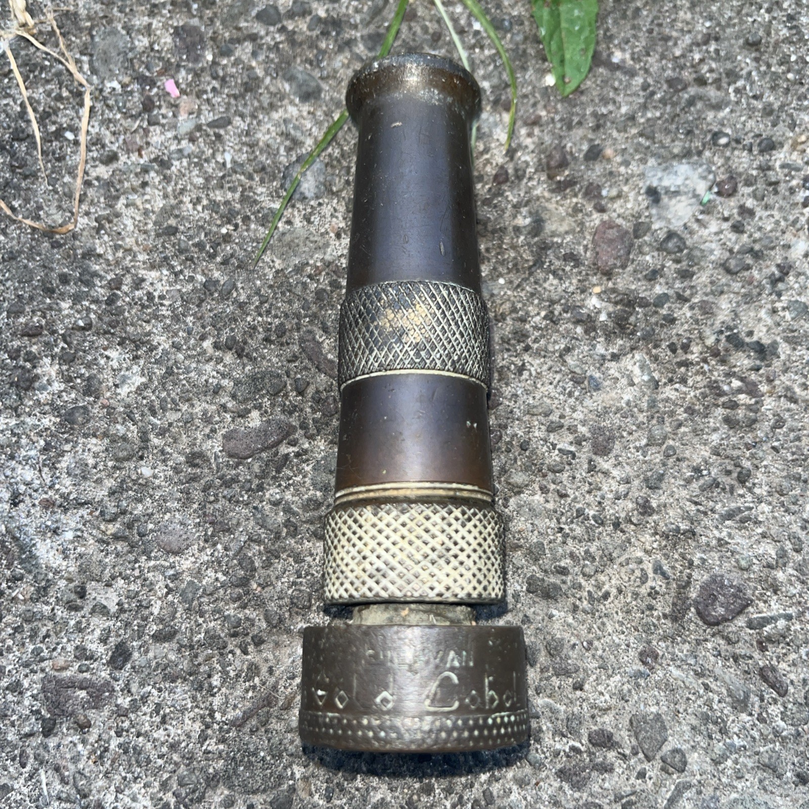 Vintage SHERMAN GOLD LABEL Brass Water Garden Hose Nozzle USA 4”