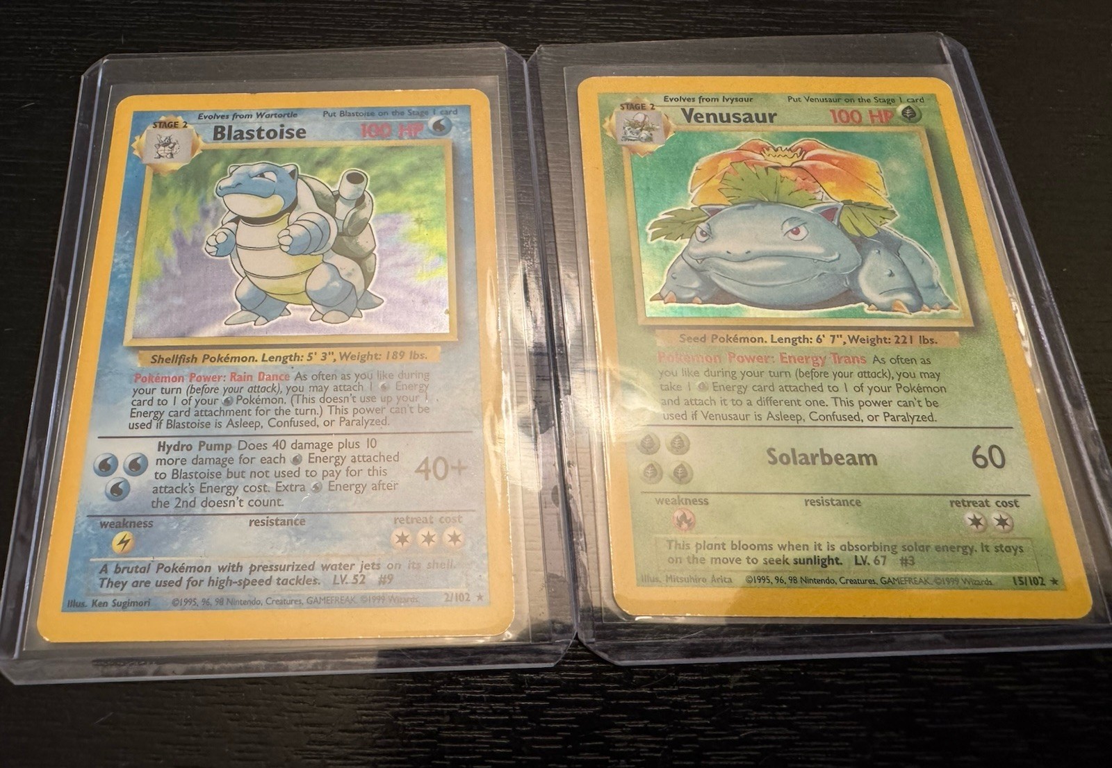 Pokemon TCG Blastoise Base Set And Venusaur Base Set Vintage Lightly Played LP