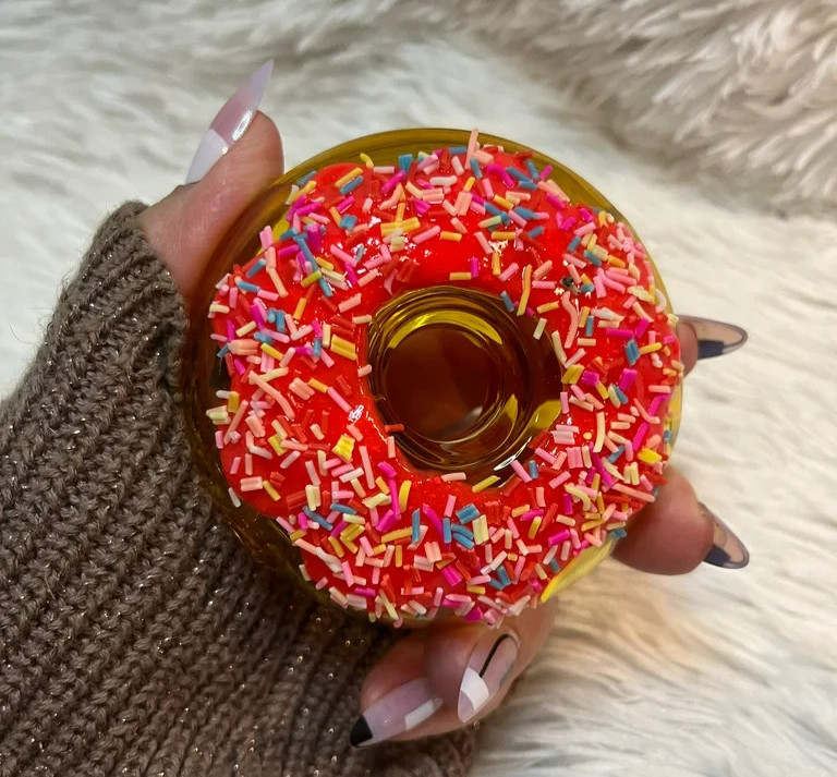 Glazed Donut Tobacco Pipe Smoking Glass Bowl Glass Hand Pipe Novelty Glass Pipe