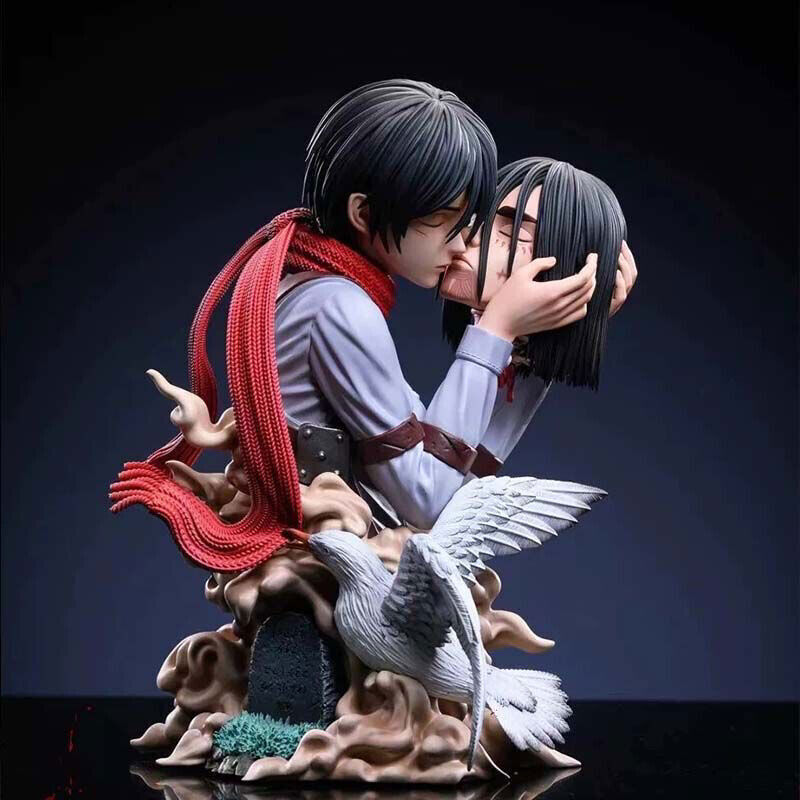 Attack on Titan Eren Mikasa Bust Statue Eren Jaeger Figure Statue Model Ornament