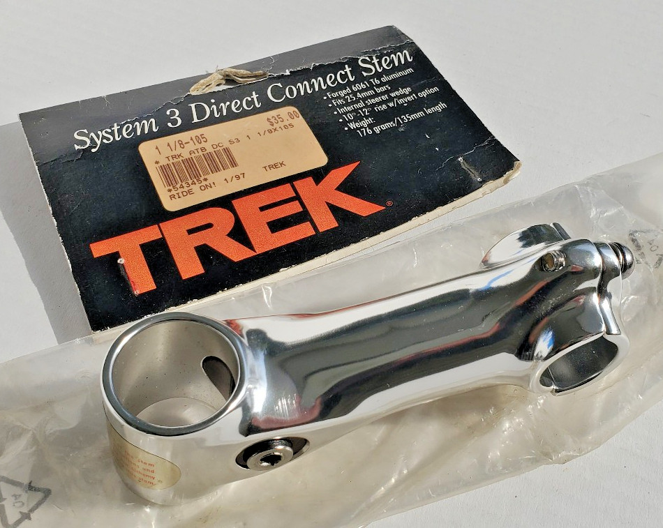 NOS Trek System 3 ATB Handlebar Stem MTB Road Bicycle 25.4mm 100mm Threadless