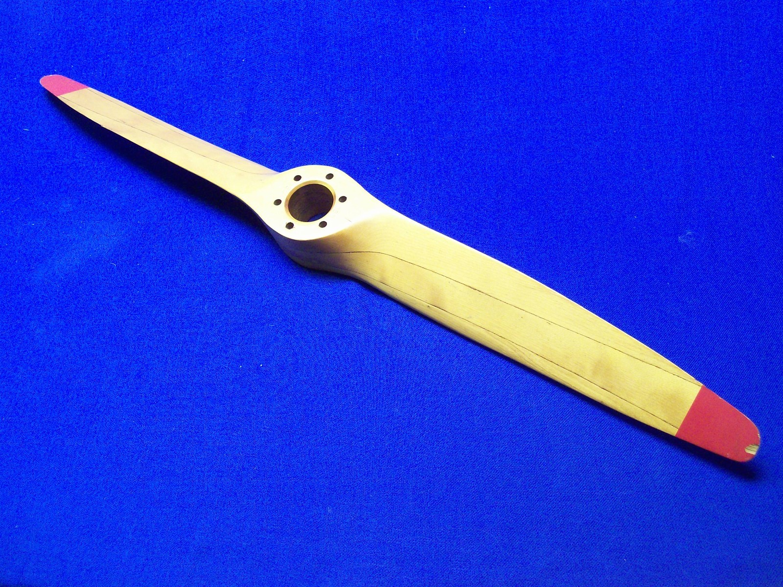 Vintage 38 in. UAV Wood Aircraft Propeller Red Tip 52 Pitch Original Markings