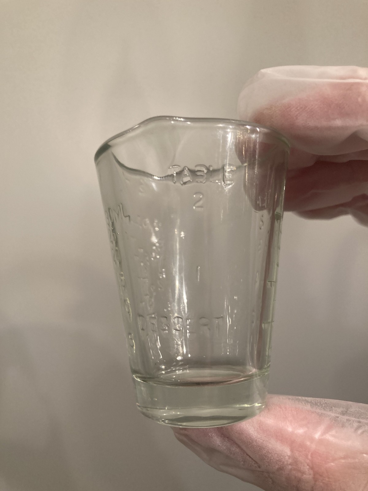 Clear Embossed Apothecary Measuring Shot Glass 1 oz 30 mL