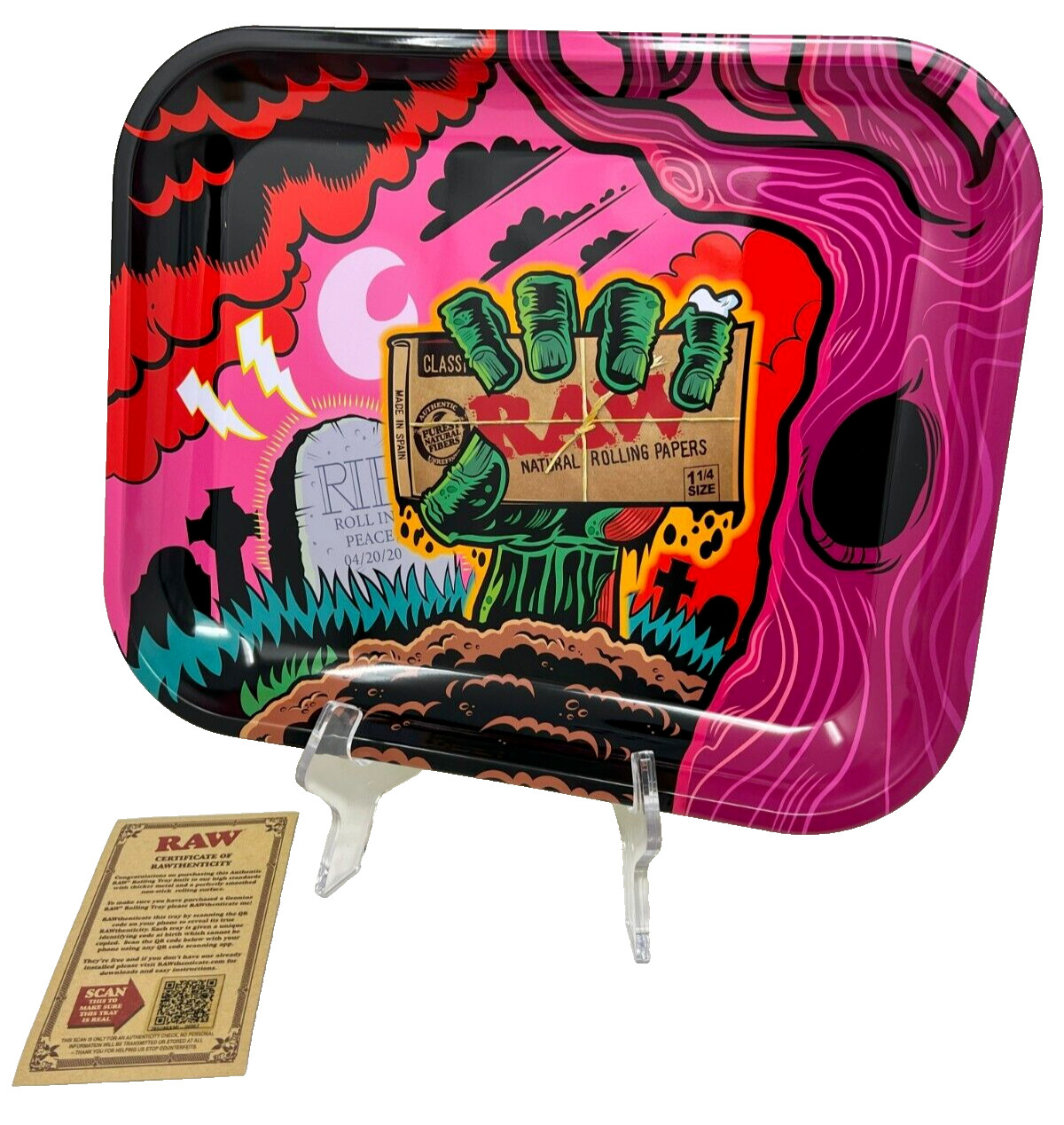 RAW Rolling Papers ZOMBIE Halloween ROLLING TRAY – LARGE – LIMITED EDITION