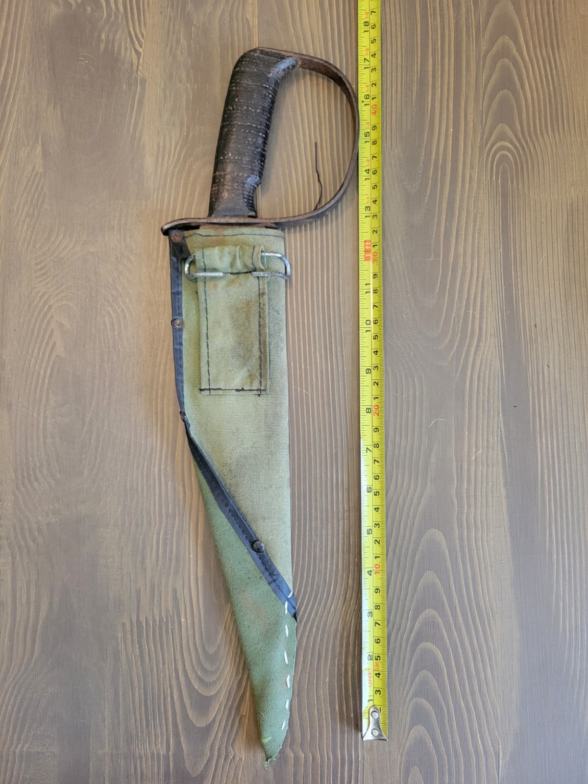 WWI “Woodman’s Pal” Machete/D-Guard Bowie Knife w/Sheath