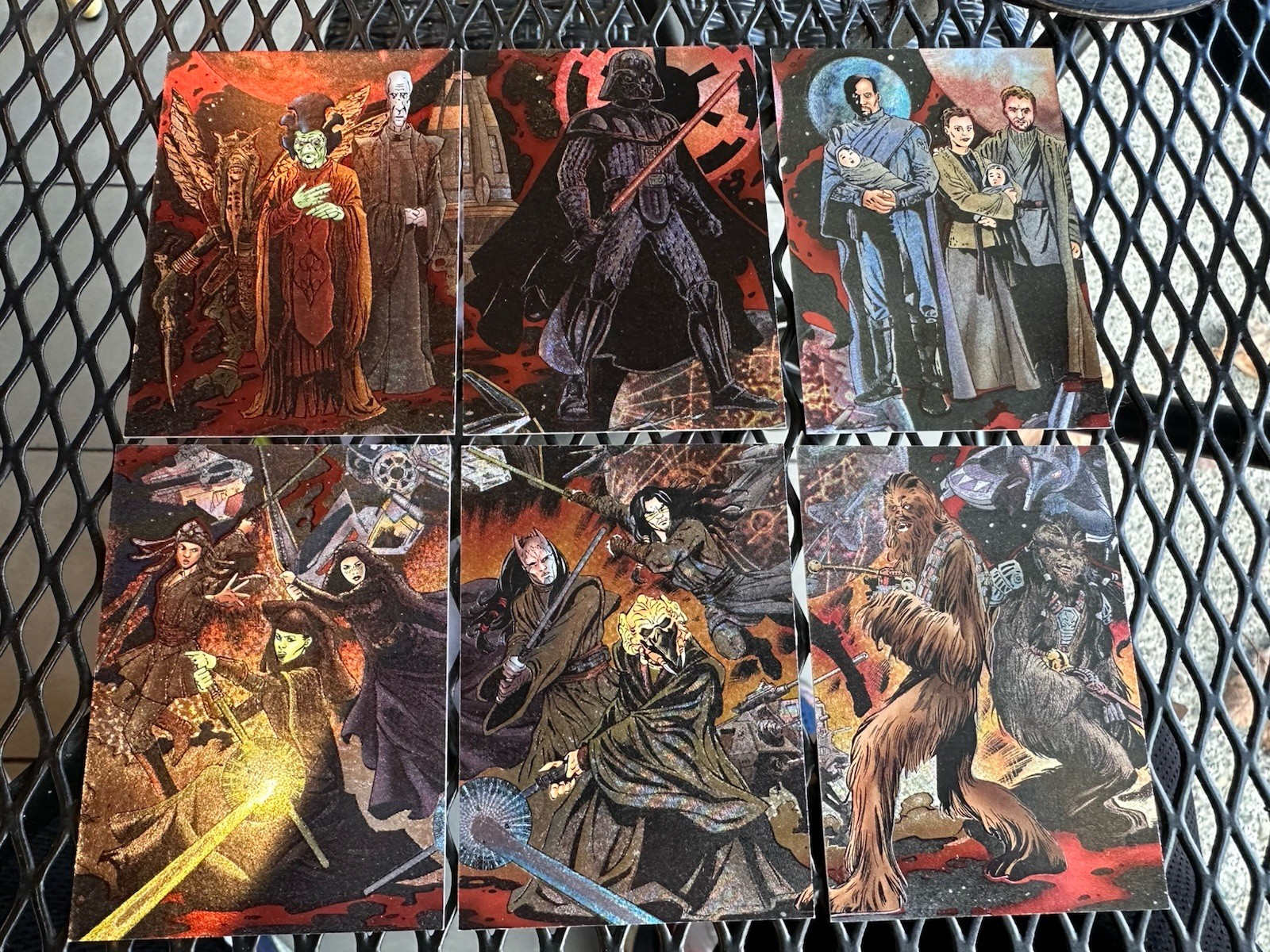 STAR WARS Revenge of the Sith (2005) 6 CARD ETCHED FOIL INSERT 1-6 COMPLETE SET