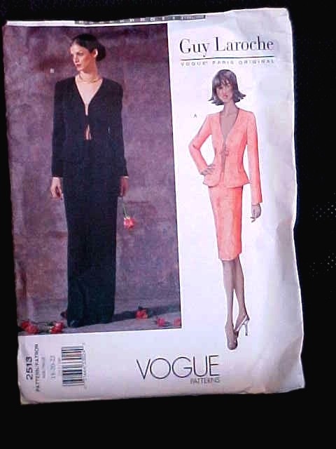 2001 Vogue Paris Original GUY LAROCHE Jacket & Skirt Pattern 2513 UNCUT