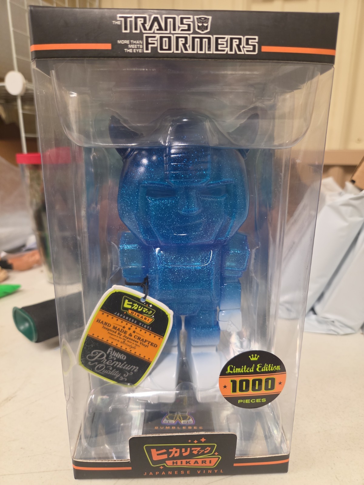 New Sealed Funko Transformers Limited Edition Hikari Vinyl Bumblebee Blue Ice