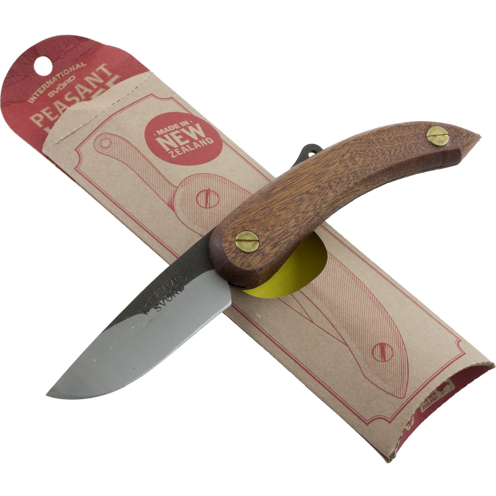 Svord Brown Wood Handle Peasant Pocket Knife New Zealand SV132 Carbon Blade
