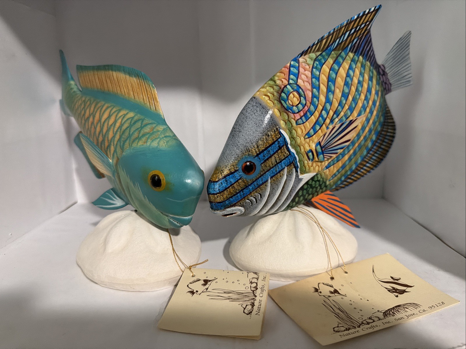Nature Crafts Inc. Limited Edition Parrot Fish & Blue Ring Angelfish Decorations