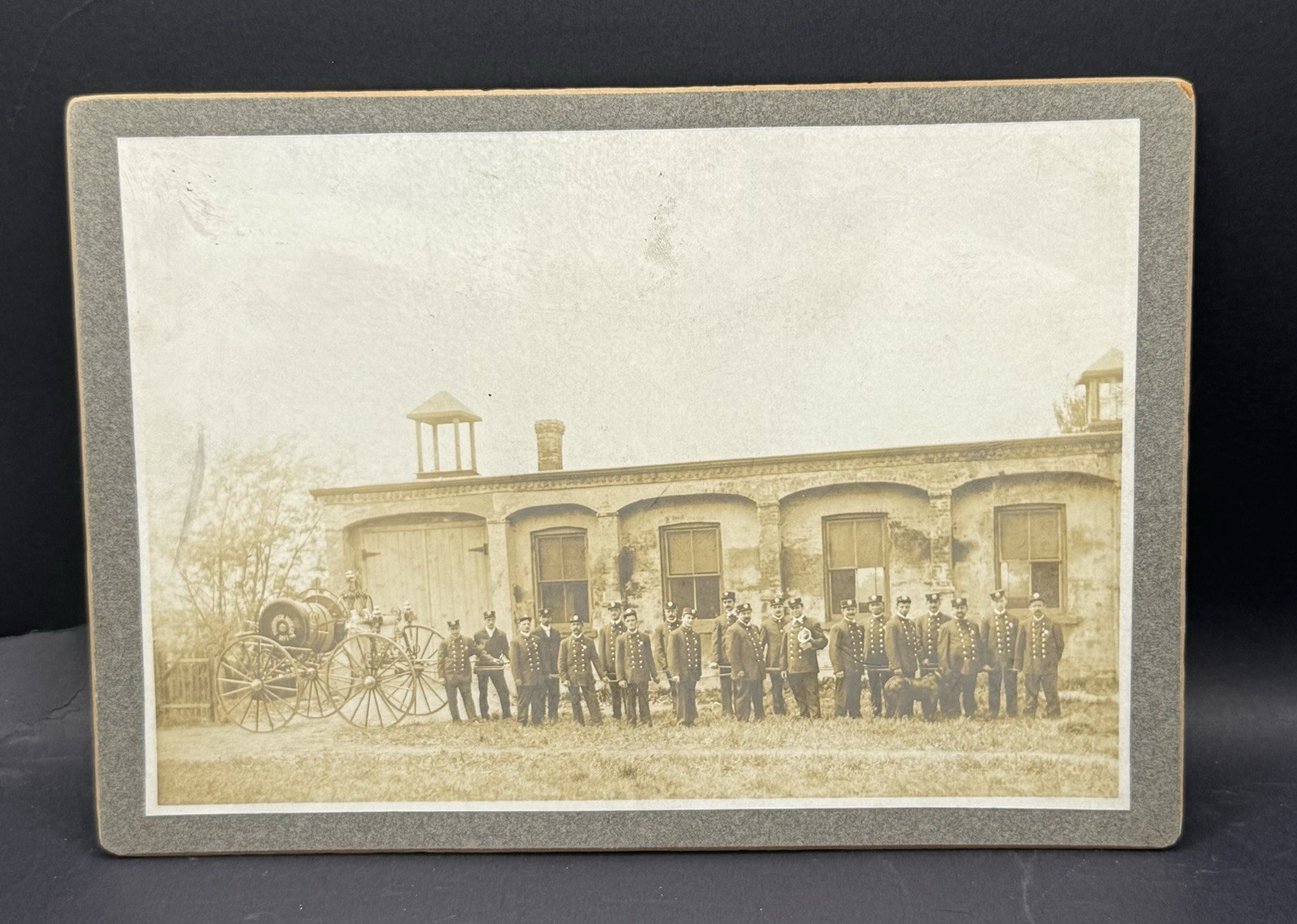 2 Antique Photos Firefighters Barracks Identified Paunpeck Hose Co. No 1 NJ