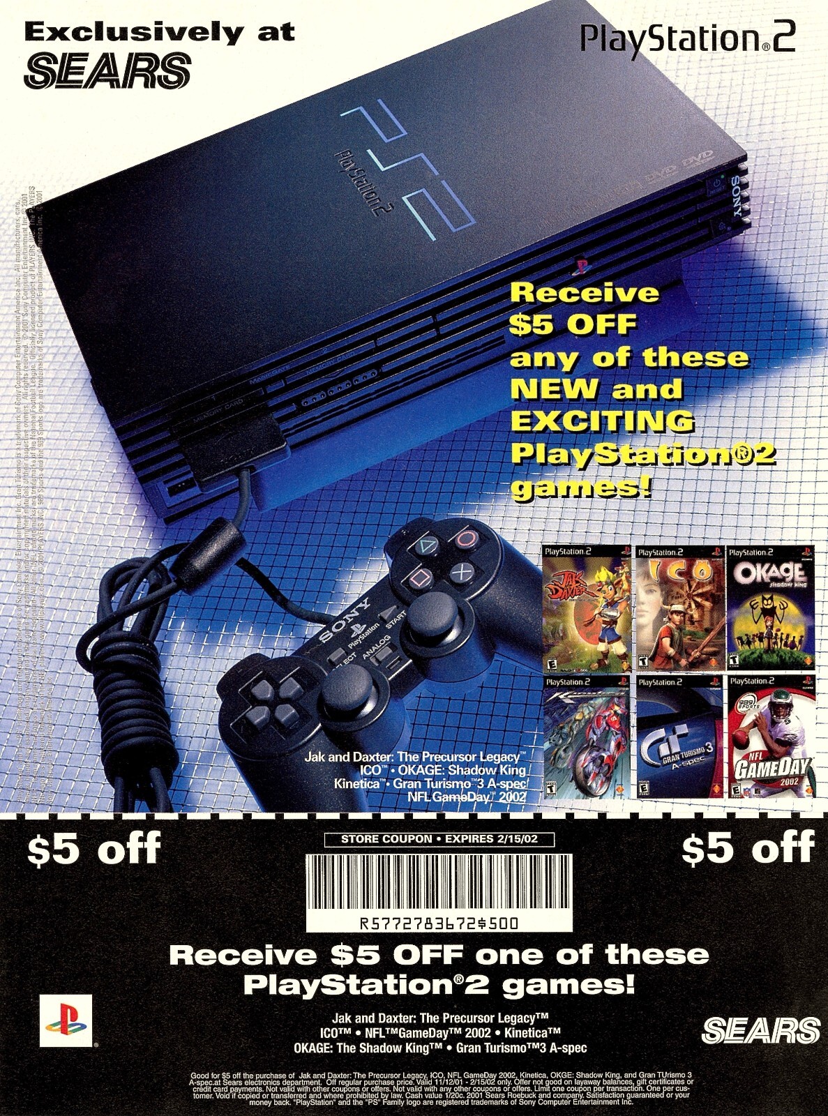 Sony Playstation 2 PS2 System “Sears” Promotional Ad Art Print Poster – Glossy