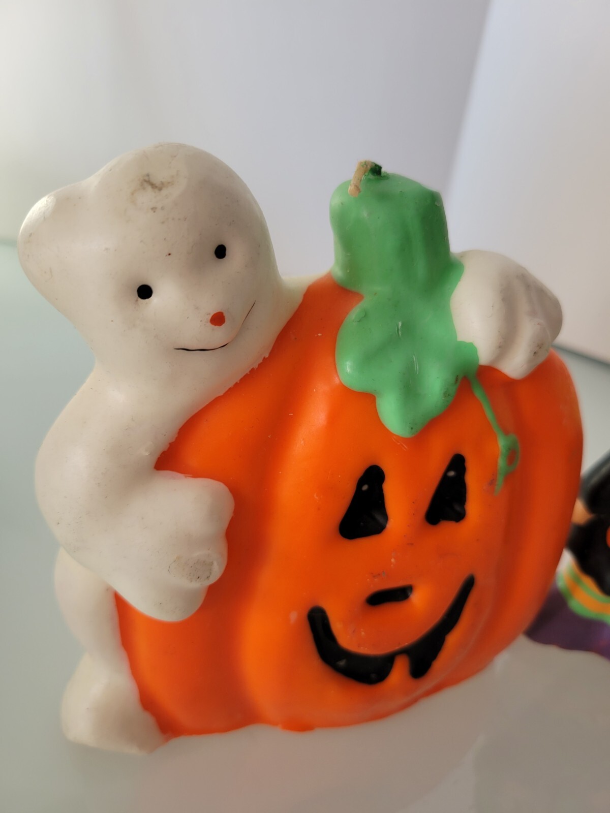 Vintage Halloween Pumpkin Ghost/witch Candles, New Without Packaging